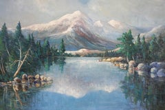 Vintage Original Oil Painting of Mount Hood, Oregon From Lost Lake, Signed