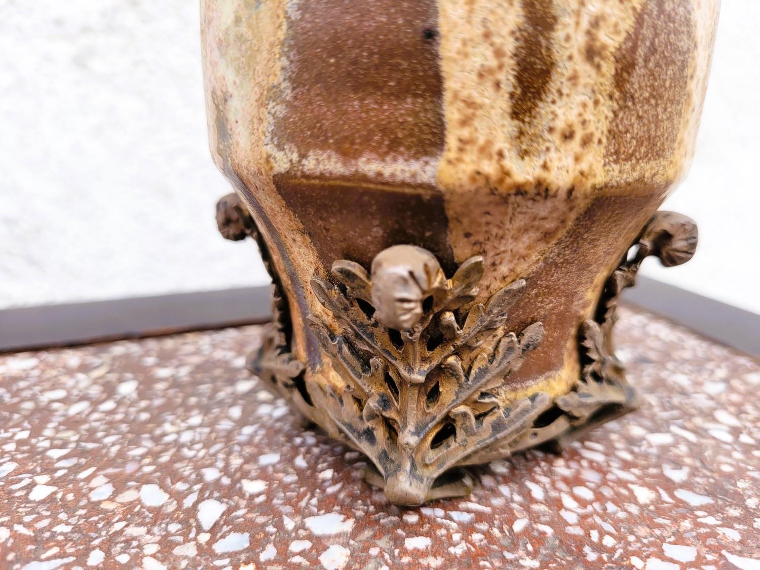 C Greber, Vaso in gres fiammato, Art Nouveau, inizio XX secolo in vendita 5