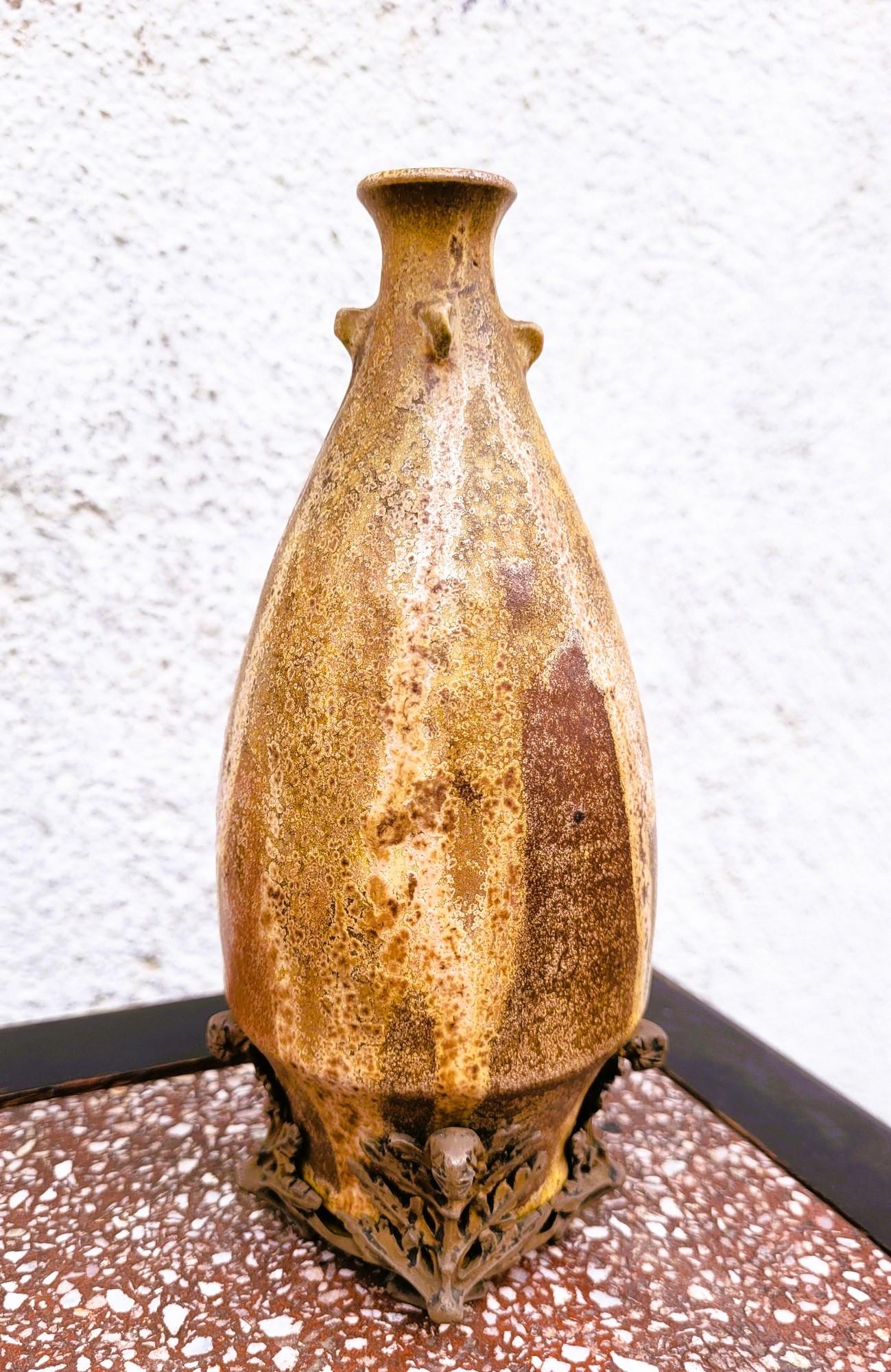 Grès porcellanato C Greber, Vaso in gres fiammato, Art Nouveau, inizio XX secolo in vendita