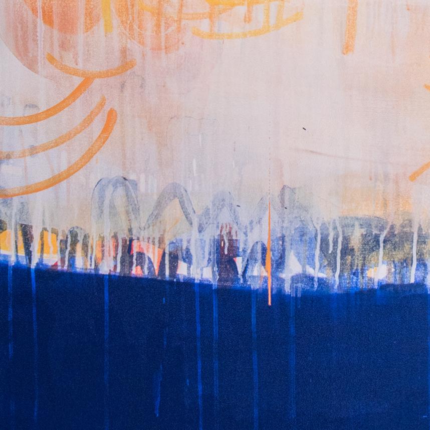 C. Gregory Gummersall's abstract paintings can best be described as visual music. Some are soft and soothing while others are vibrant and demand vour attention with their cryptic markings. It's not surprising Greg has been compared to Robert