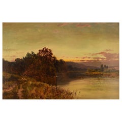 C. H. Watson, British Artist, Oil on Canvas, Landscape with Grazing Sheep