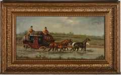 C. Harrison  - Early 20th Century Oil, Crossing the Ford