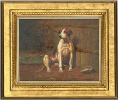C. Harrison - Framed Early 20th Century Oil, Resting Hound