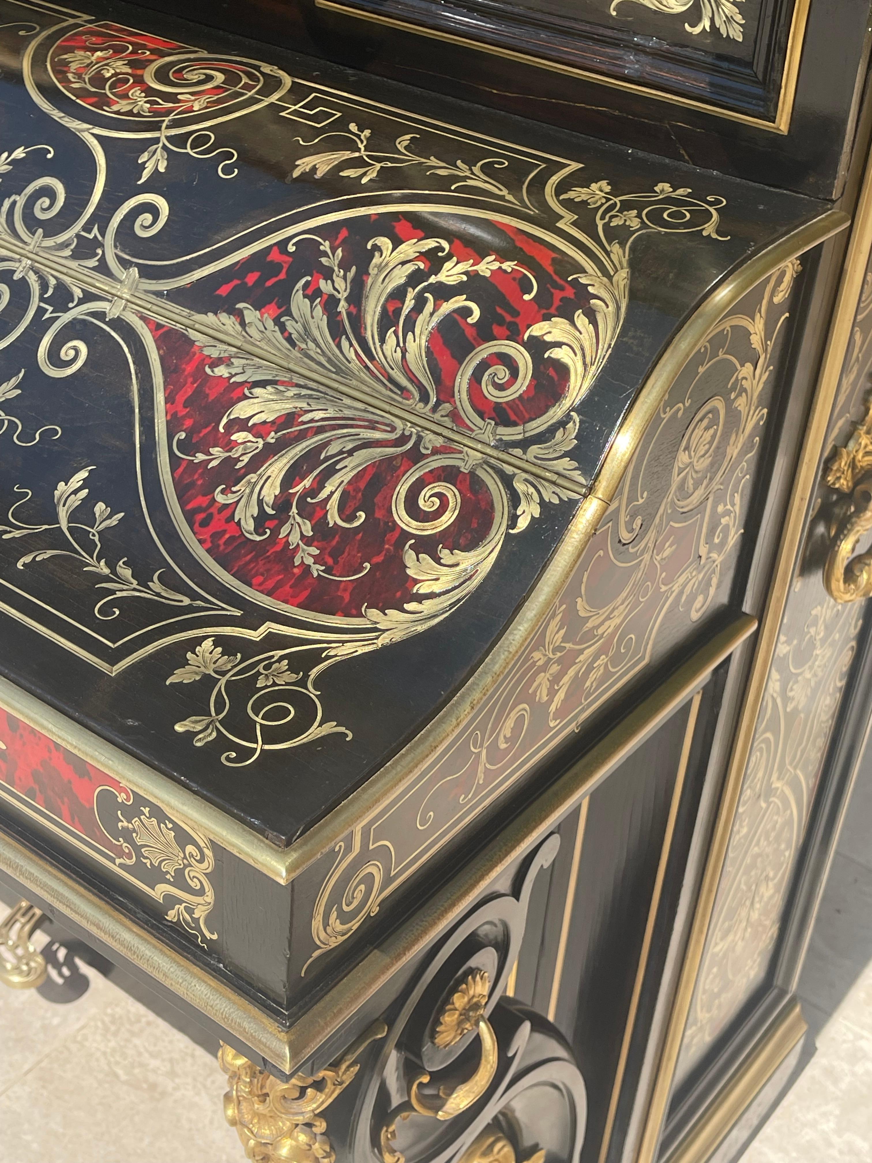 C. Heitz Lyon - Pianoforte Napoleone III in intarsio di Boulle in vendita 5