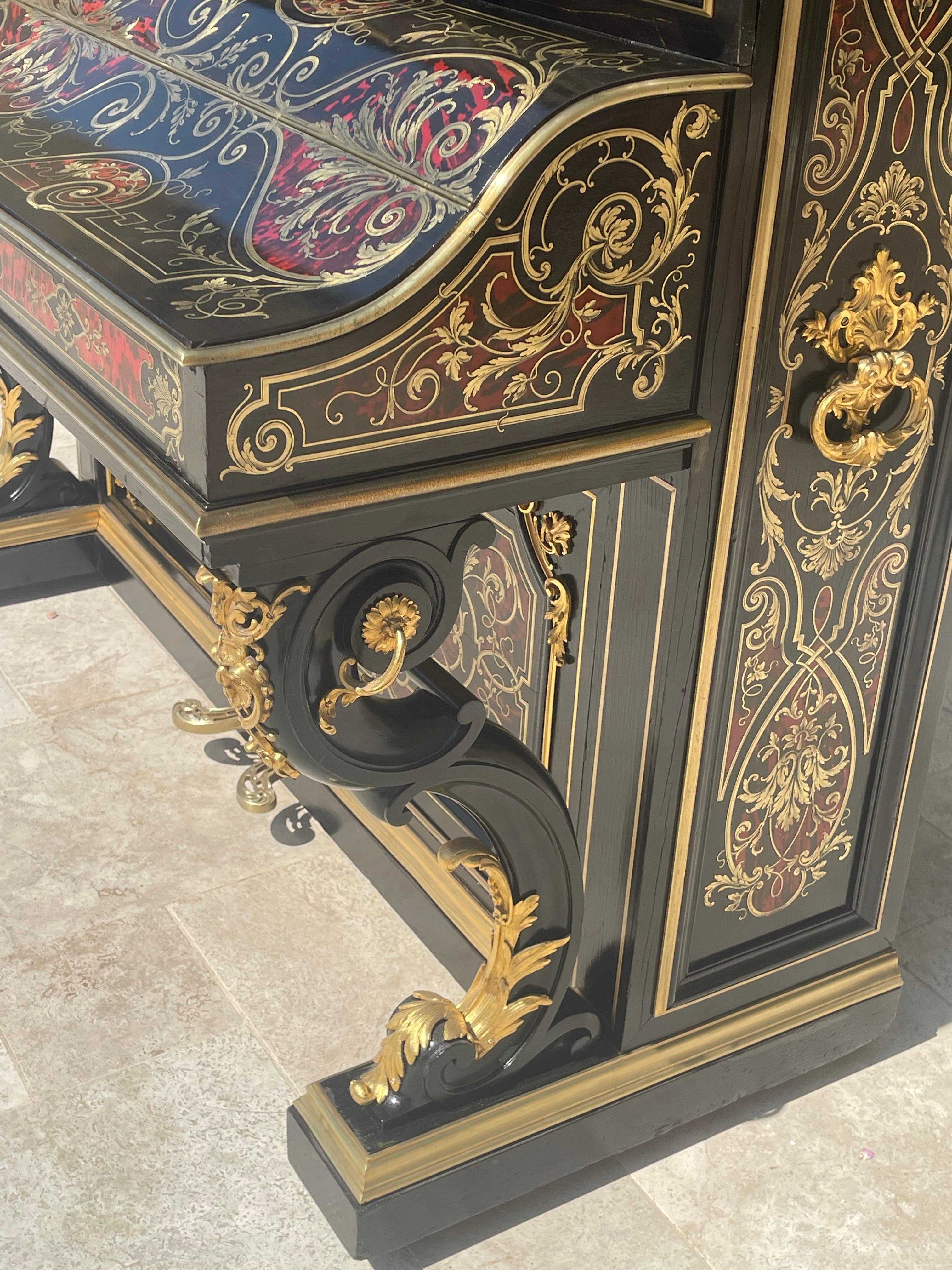 C. Heitz Lyon - Pianoforte Napoleone III in intarsio di Boulle in vendita 6