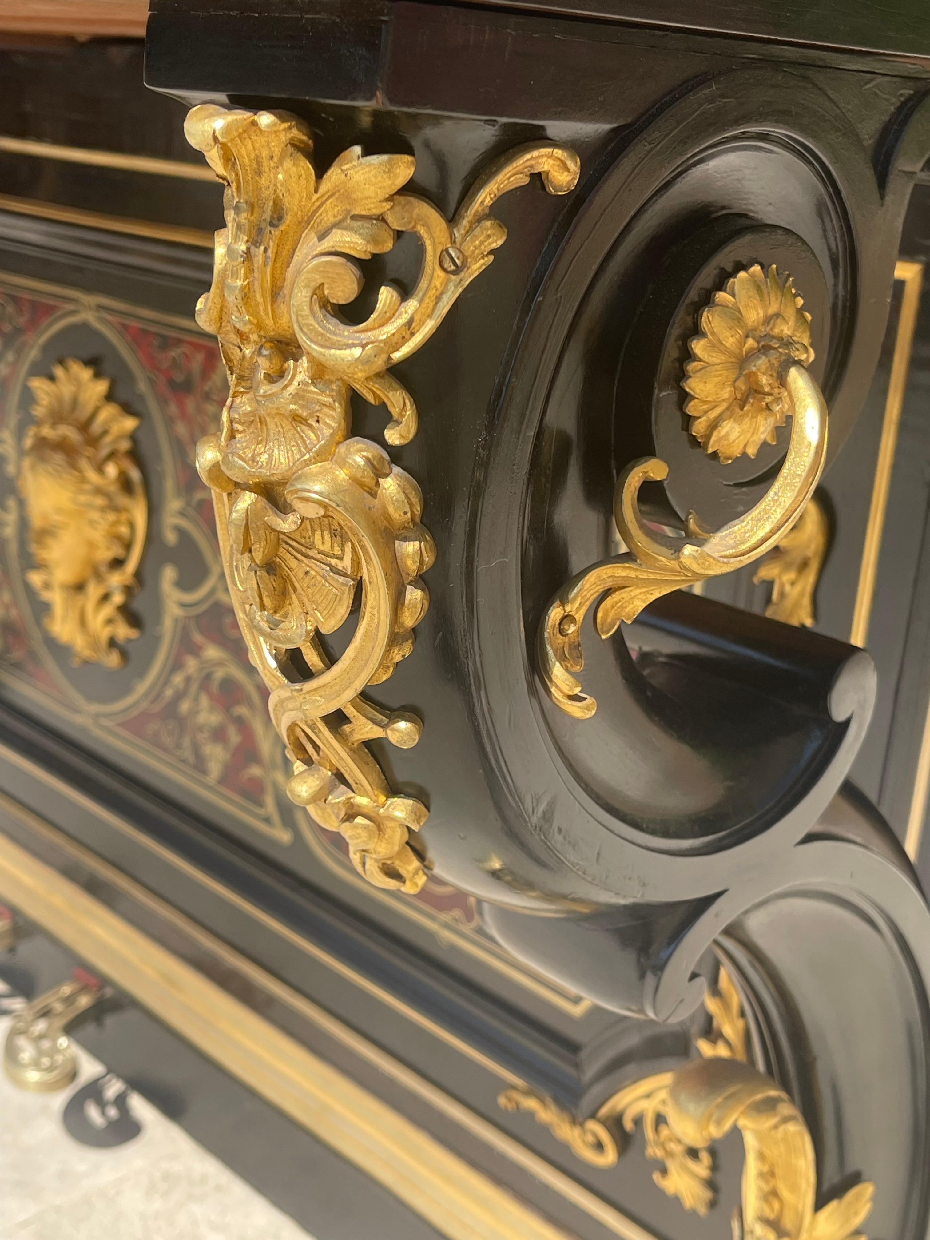 C. Heitz Lyon - Pianoforte Napoleone III in intarsio di Boulle in vendita 7