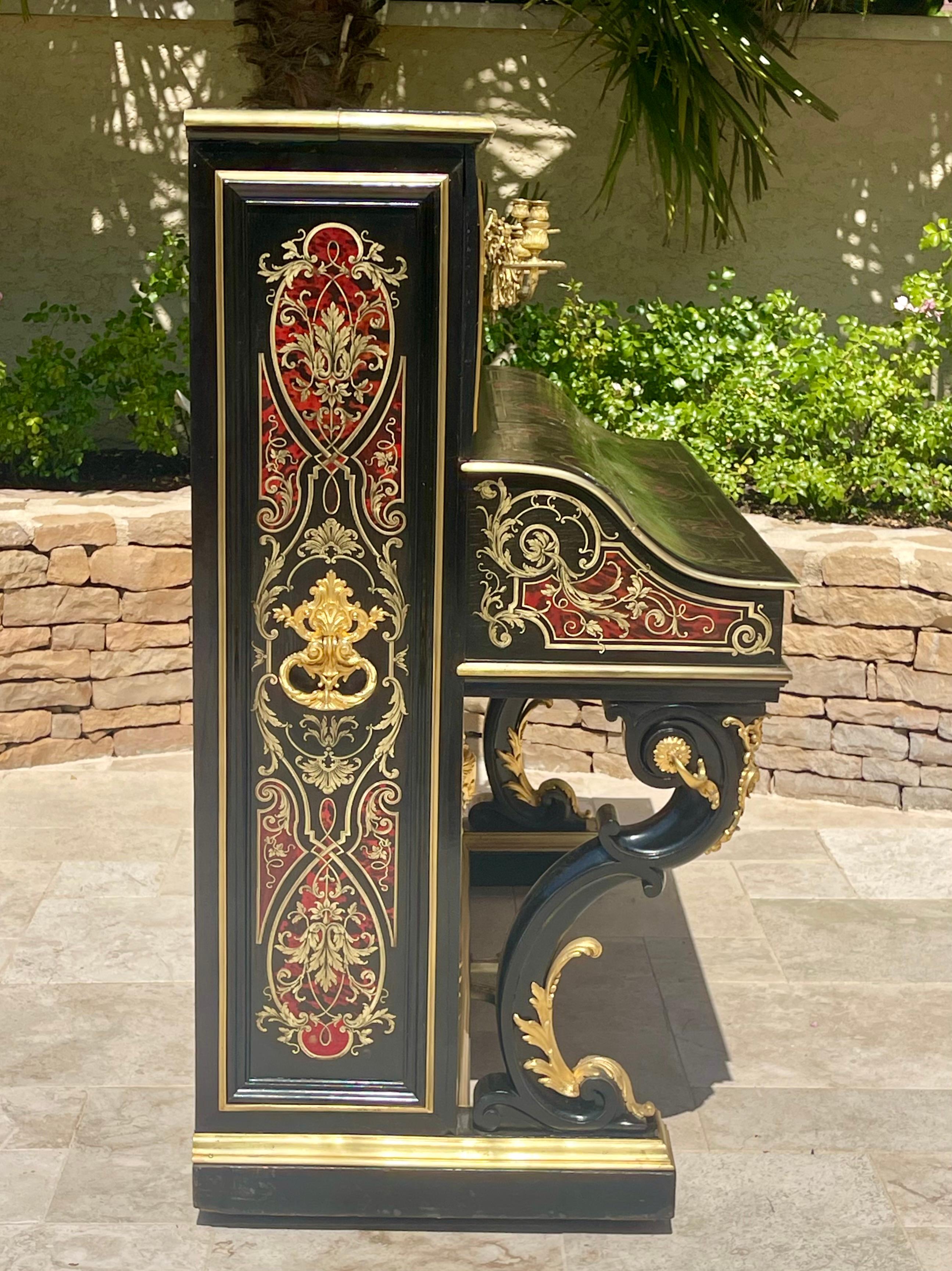 C. Heitz Lyon - Pianoforte Napoleone III in intarsio di Boulle in vendita 13