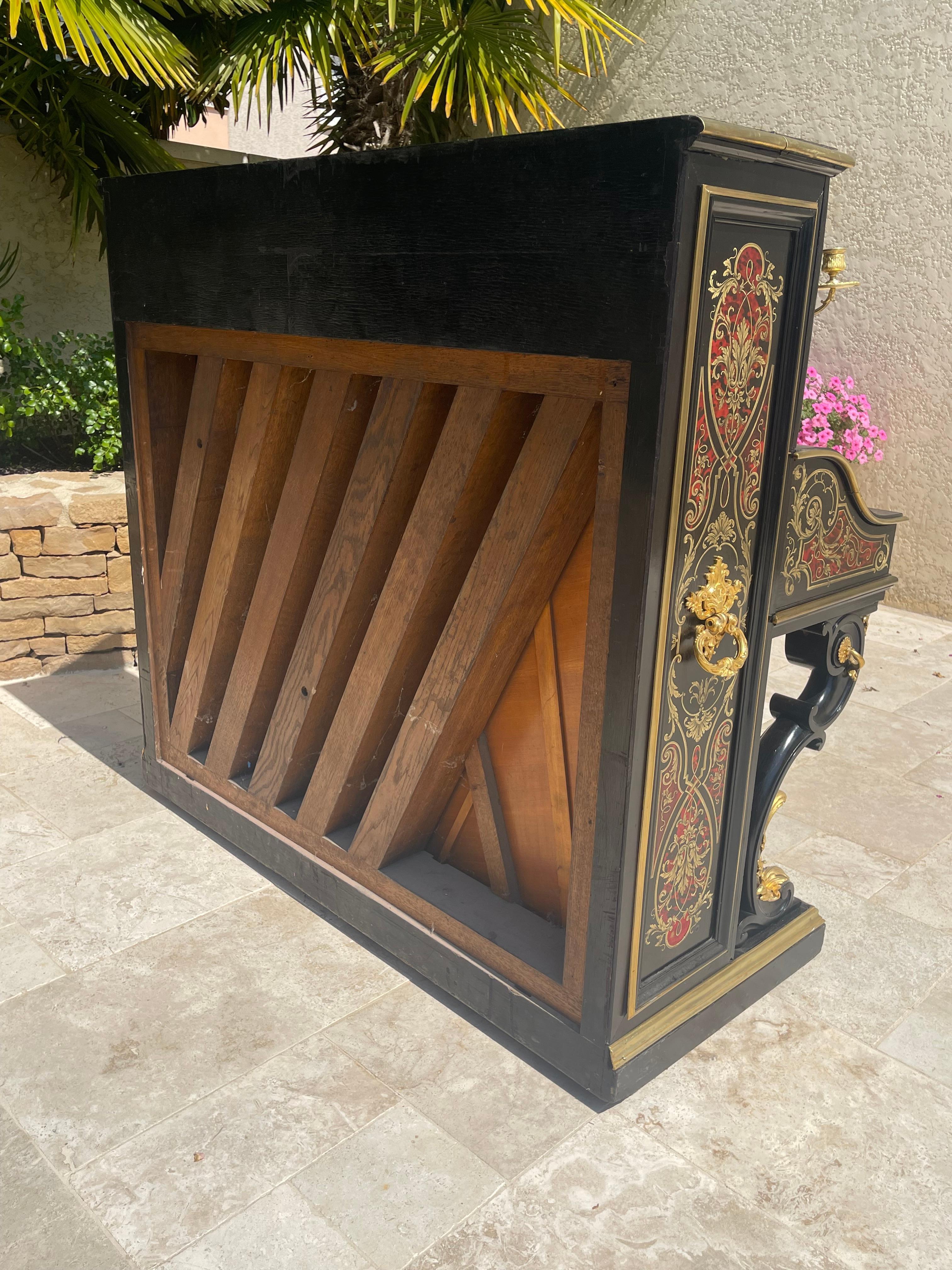 C. Heitz Lyon - Pianoforte Napoleone III in intarsio di Boulle in vendita 14