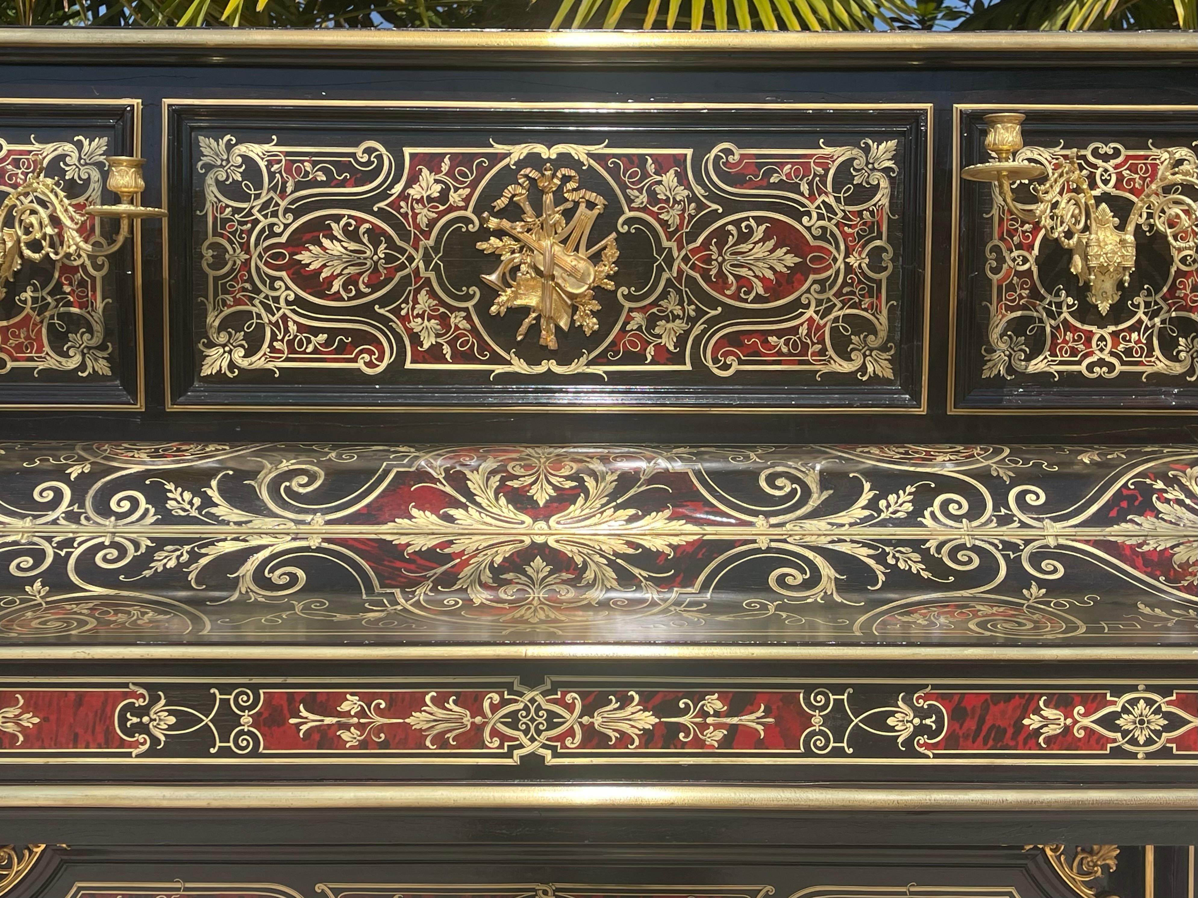 C. Heitz Lyon - Pianoforte Napoleone III in intarsio di Boulle In condizioni buone in vendita a Beaune, FR