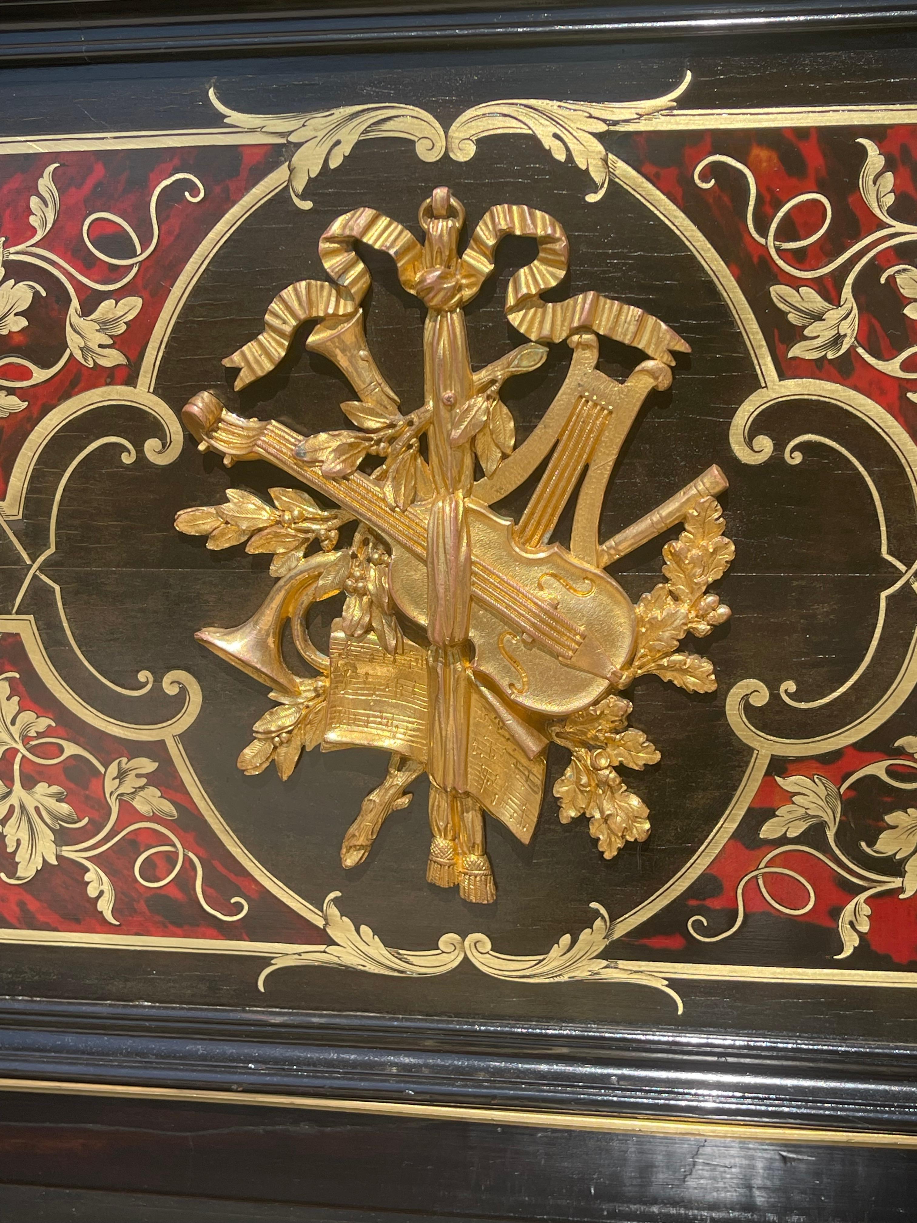 XIX secolo C. Heitz Lyon - Pianoforte Napoleone III in intarsio di Boulle in vendita