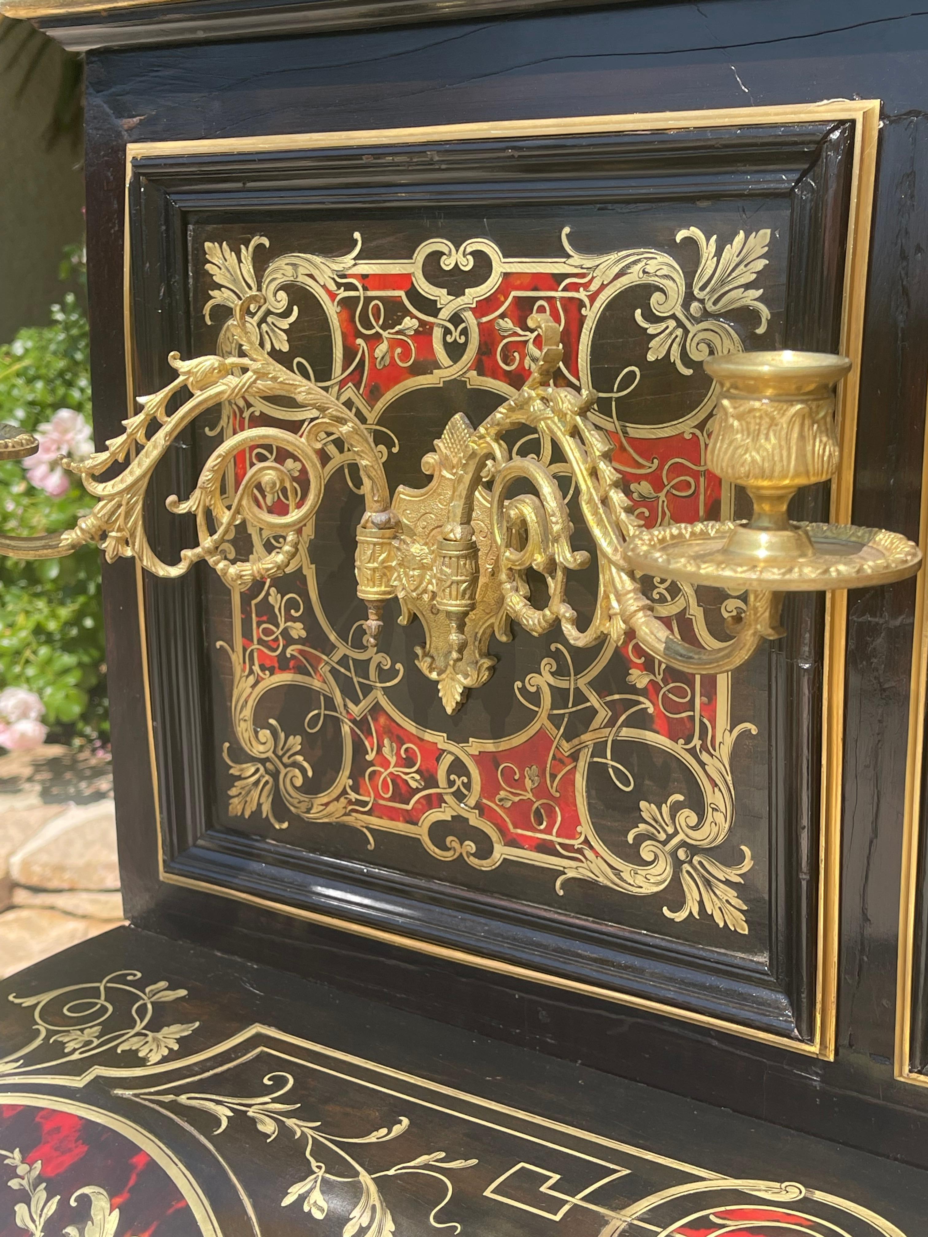 Ottone C. Heitz Lyon - Pianoforte Napoleone III in intarsio di Boulle in vendita