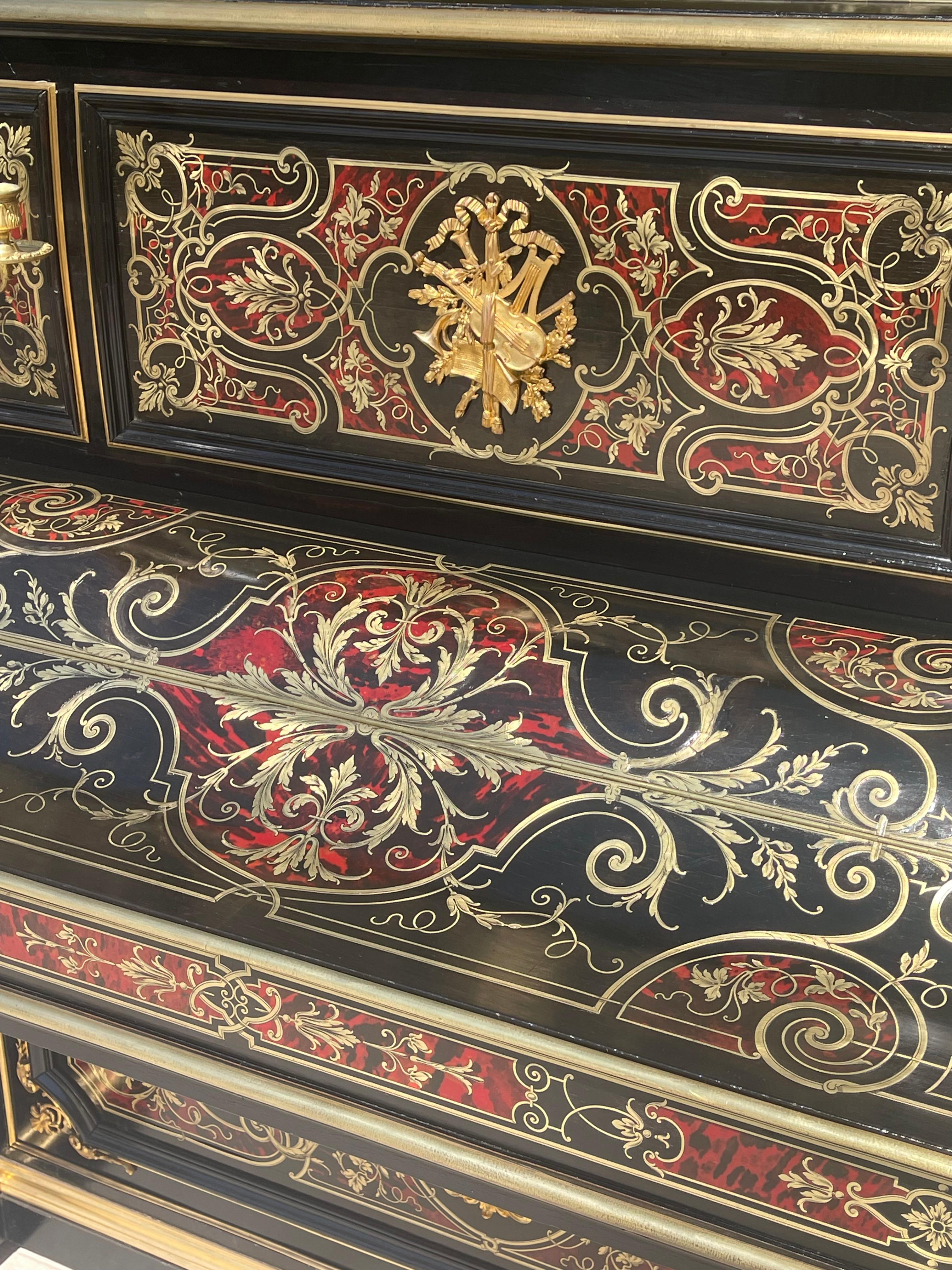 C. Heitz Lyon - Pianoforte Napoleone III in intarsio di Boulle in vendita 2