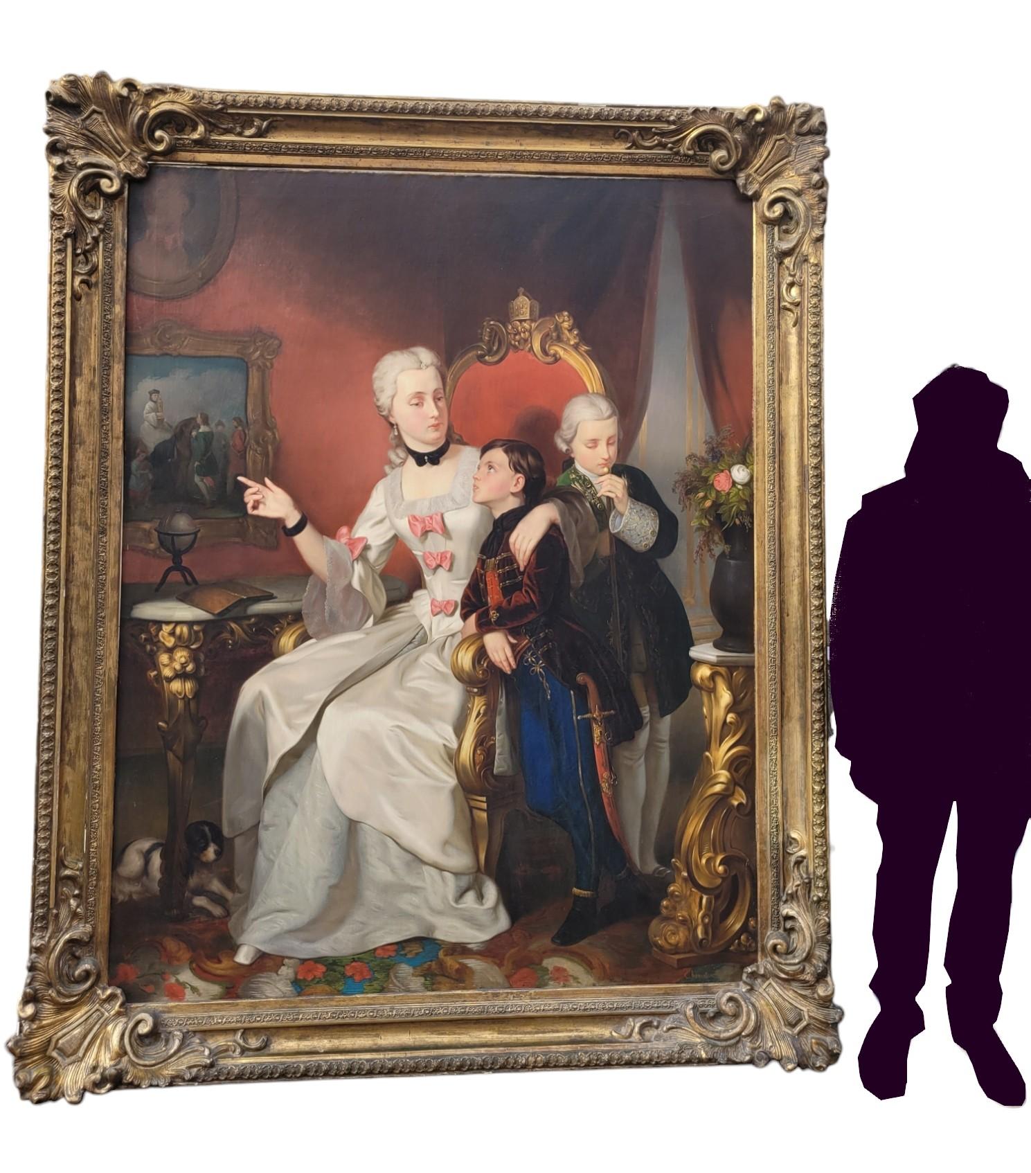 C. Hermelein, Porträt von Prinzessin Elisabeth von Preußen und ihren Söhnen, 19. Jahrhundert im Angebot 14