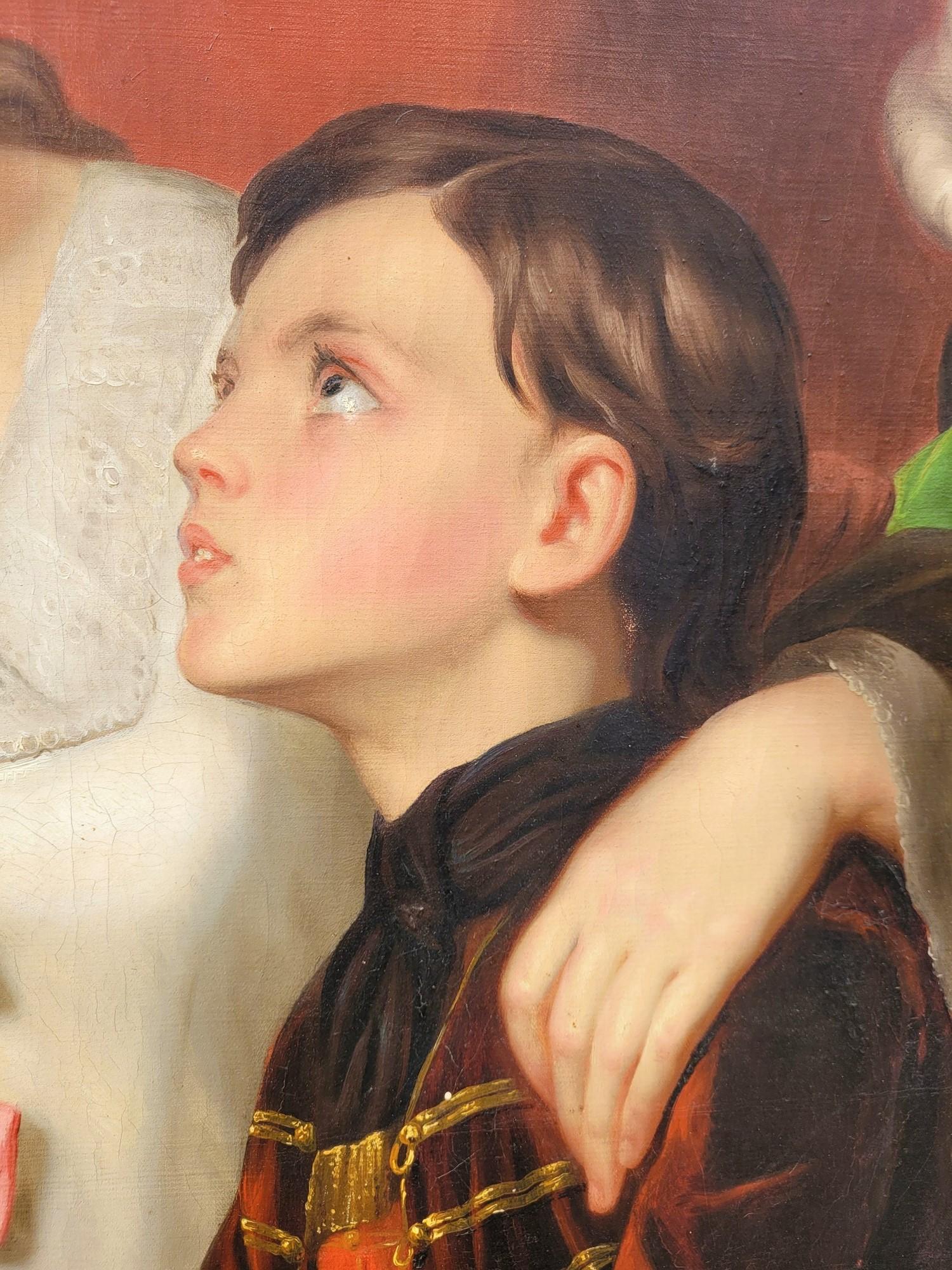 C. Hermelein, Porträt von Prinzessin Elisabeth von Preußen und ihren Söhnen, 19. Jahrhundert (Europäisch) im Angebot