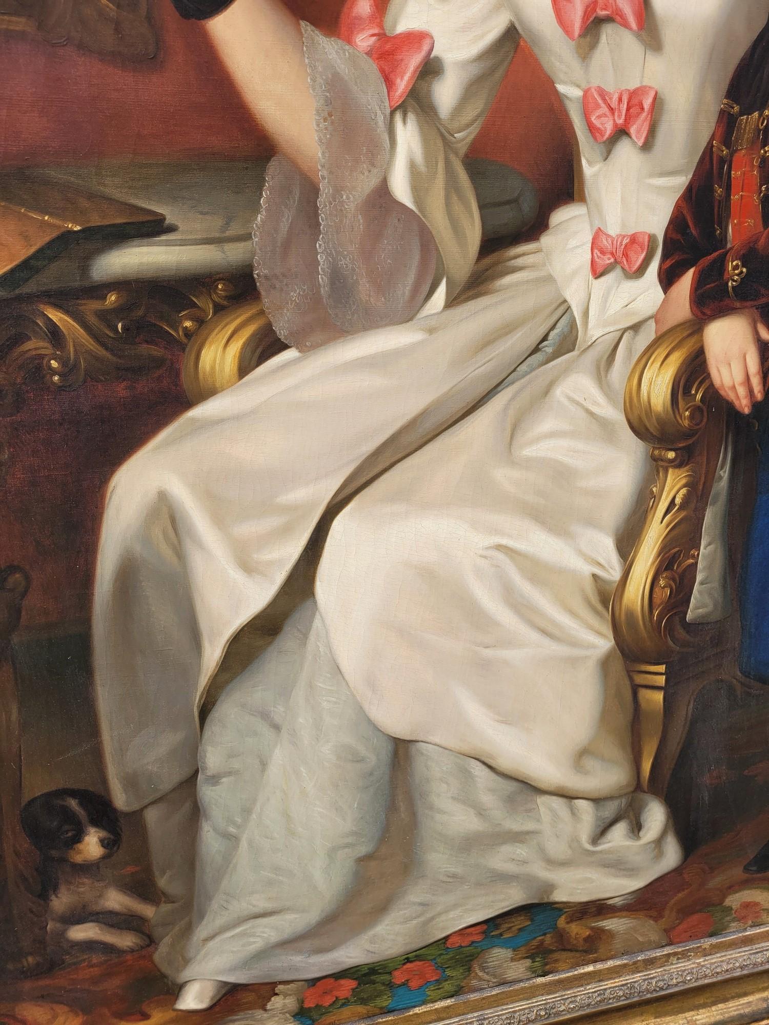 C. Hermelein, Porträt von Prinzessin Elisabeth von Preußen und ihren Söhnen, 19. Jahrhundert im Angebot 2
