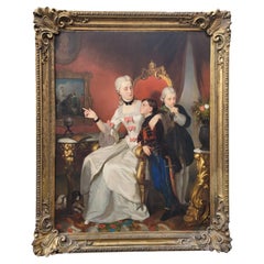 C Hermelein, Portrait Of Princess Elisabeth Of Prussia And Her Sons, 19th Centur