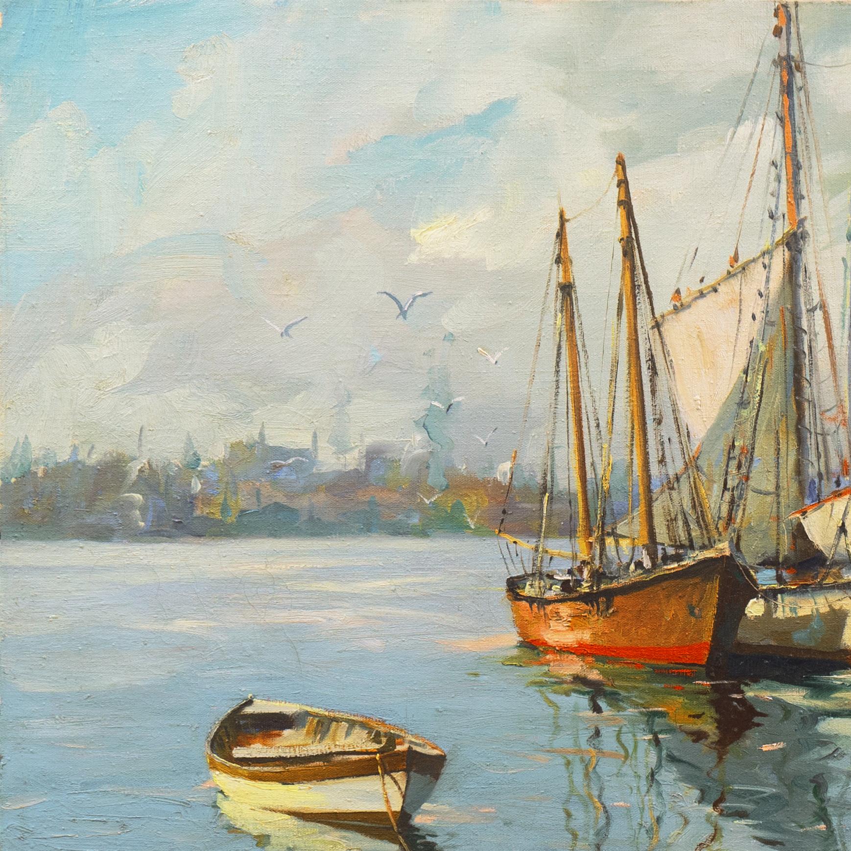 „Cape Cod“, Sag Harbor, New York, Walfang, Gloucester, Provincetown, Großes Ölgemälde im Angebot 1