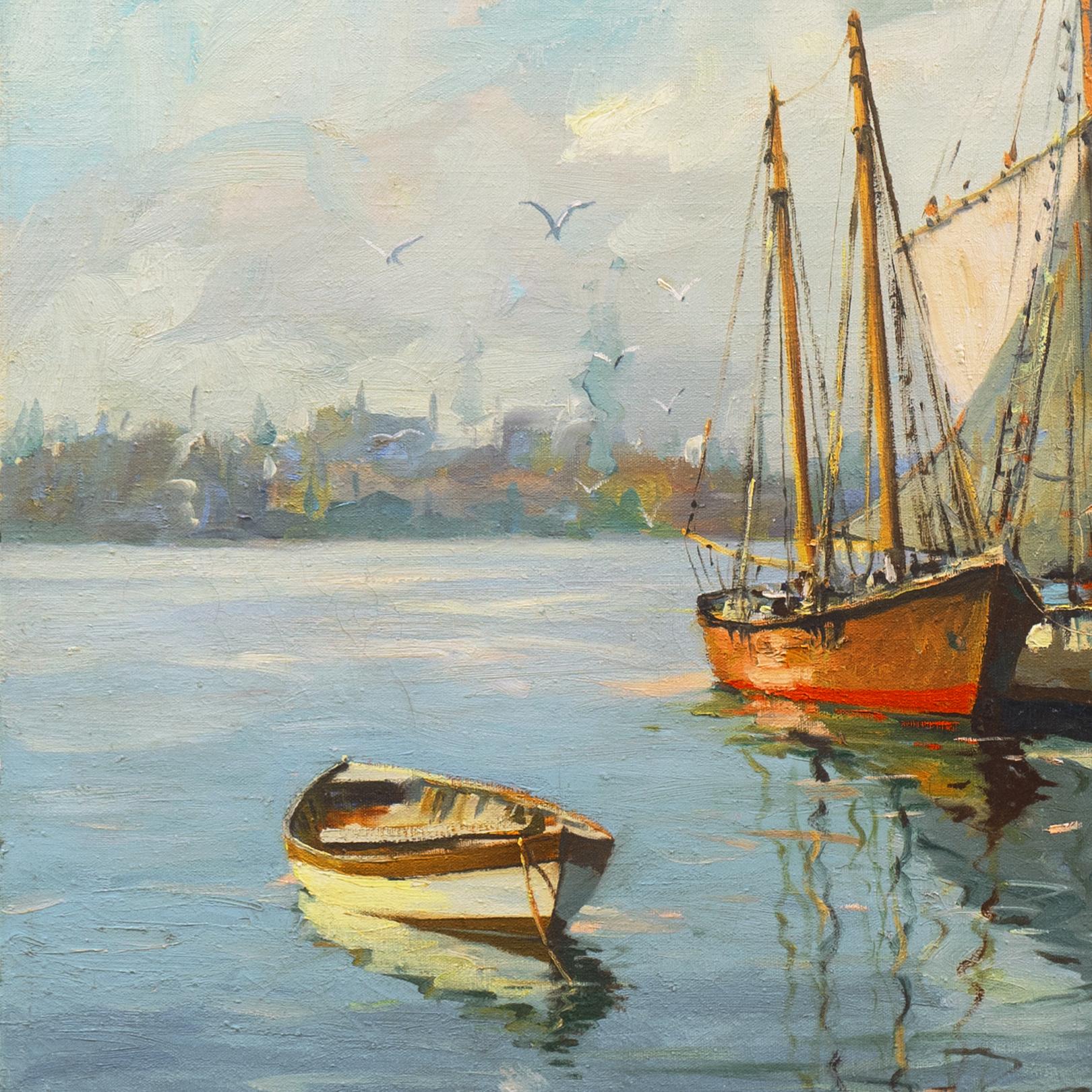 „Cape Cod“, Sag Harbor, New York, Walfang, Gloucester, Provincetown, Großes Ölgemälde im Angebot 2