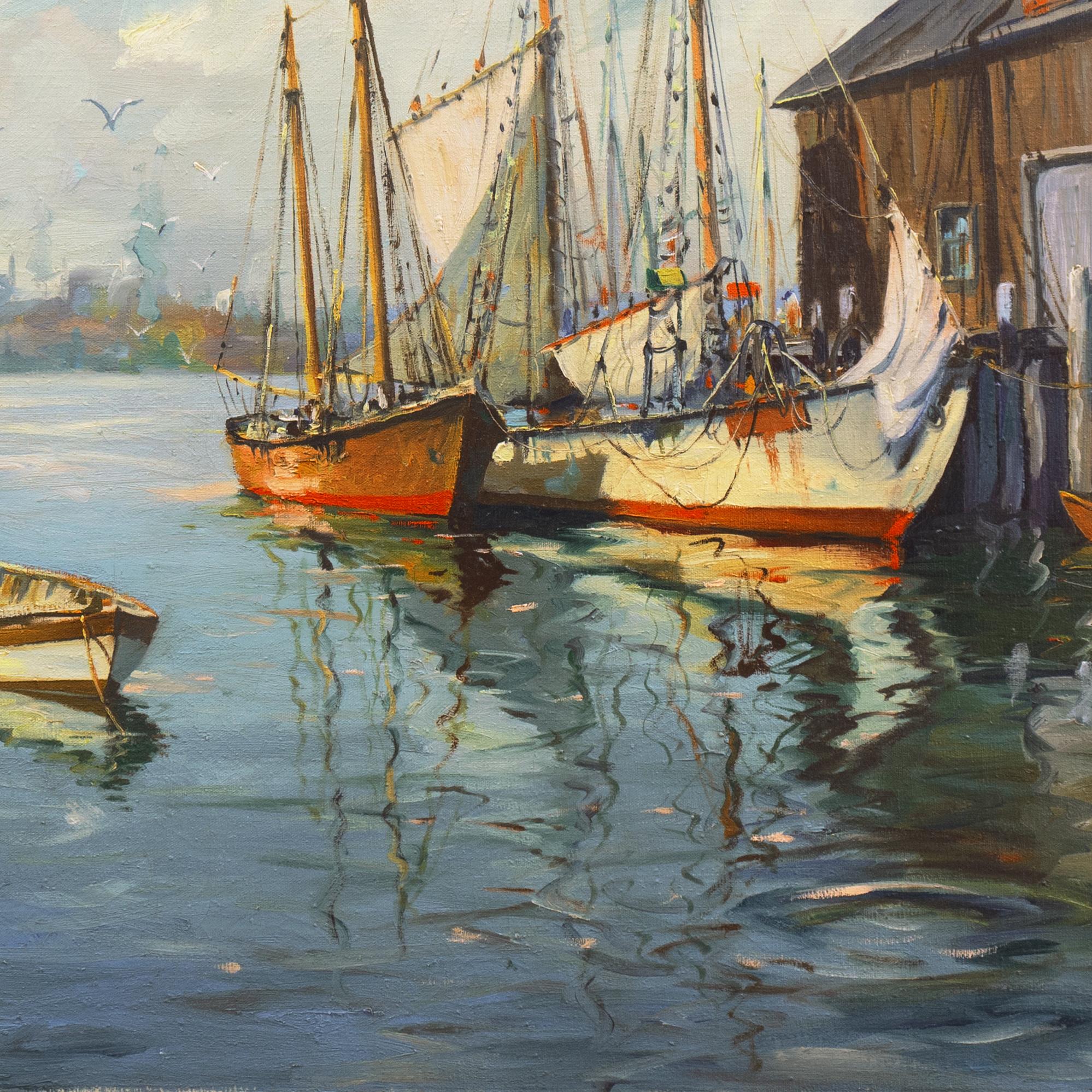 „Cape Cod“, Sag Harbor, New York, Walfang, Gloucester, Provincetown, Großes Ölgemälde im Angebot 4