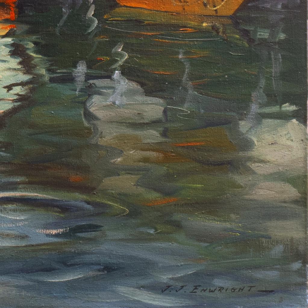 „Cape Cod“, Sag Harbor, New York, Walfang, Gloucester, Provincetown, Großes Ölgemälde (Grau), Landscape Painting, von C. Hjalmar Amundsen