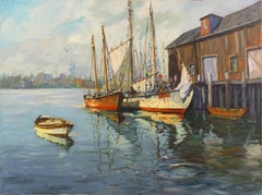 'Cape Cod', Sag Harbor, New York, Whaling, Gloucester, Provincetown, Large Oil