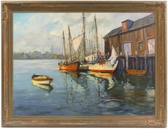 'Cape Cod', Sag Harbor, New York, Whaling, Gloucester, Provincetown, Large Oil