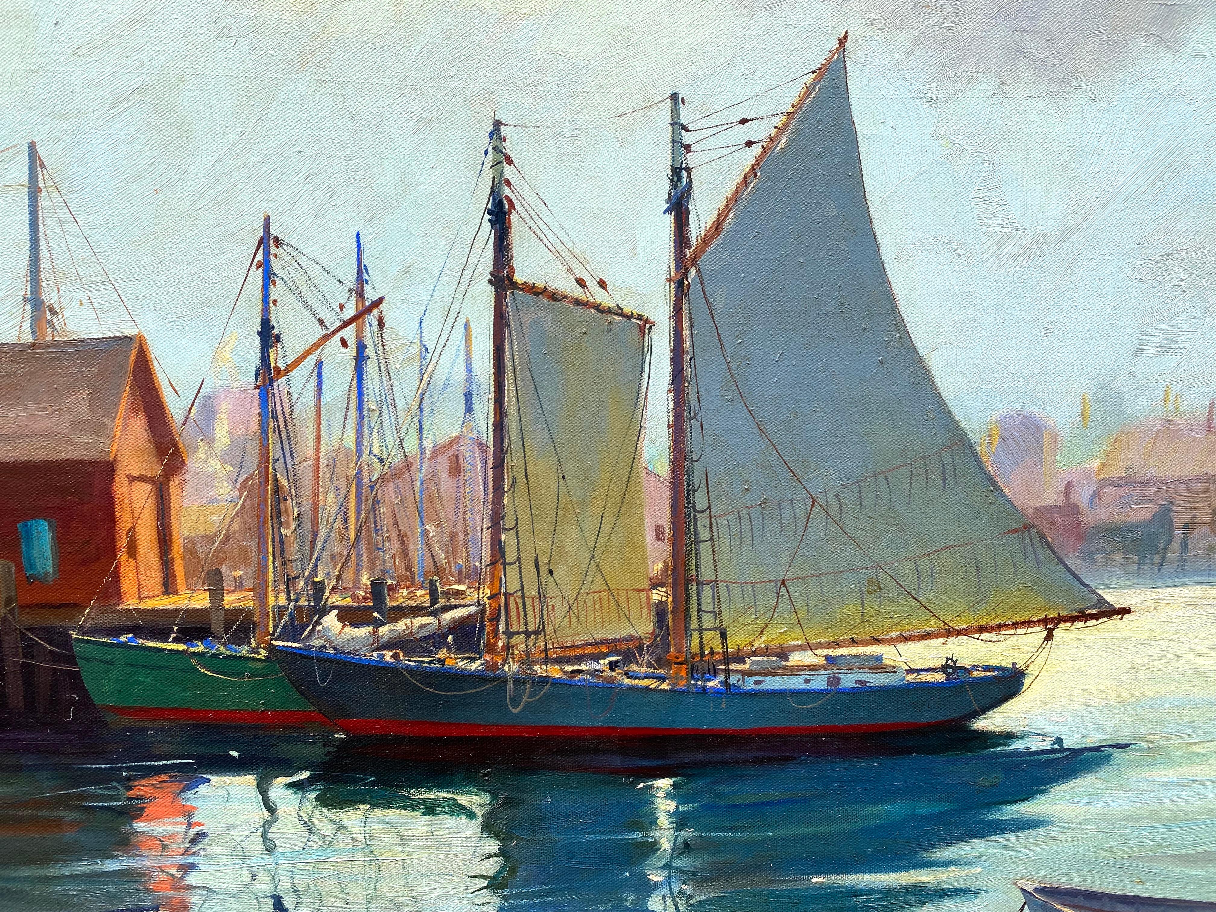 “Gloucester Harbor” - Painting by C. Hjalmar Amundsen