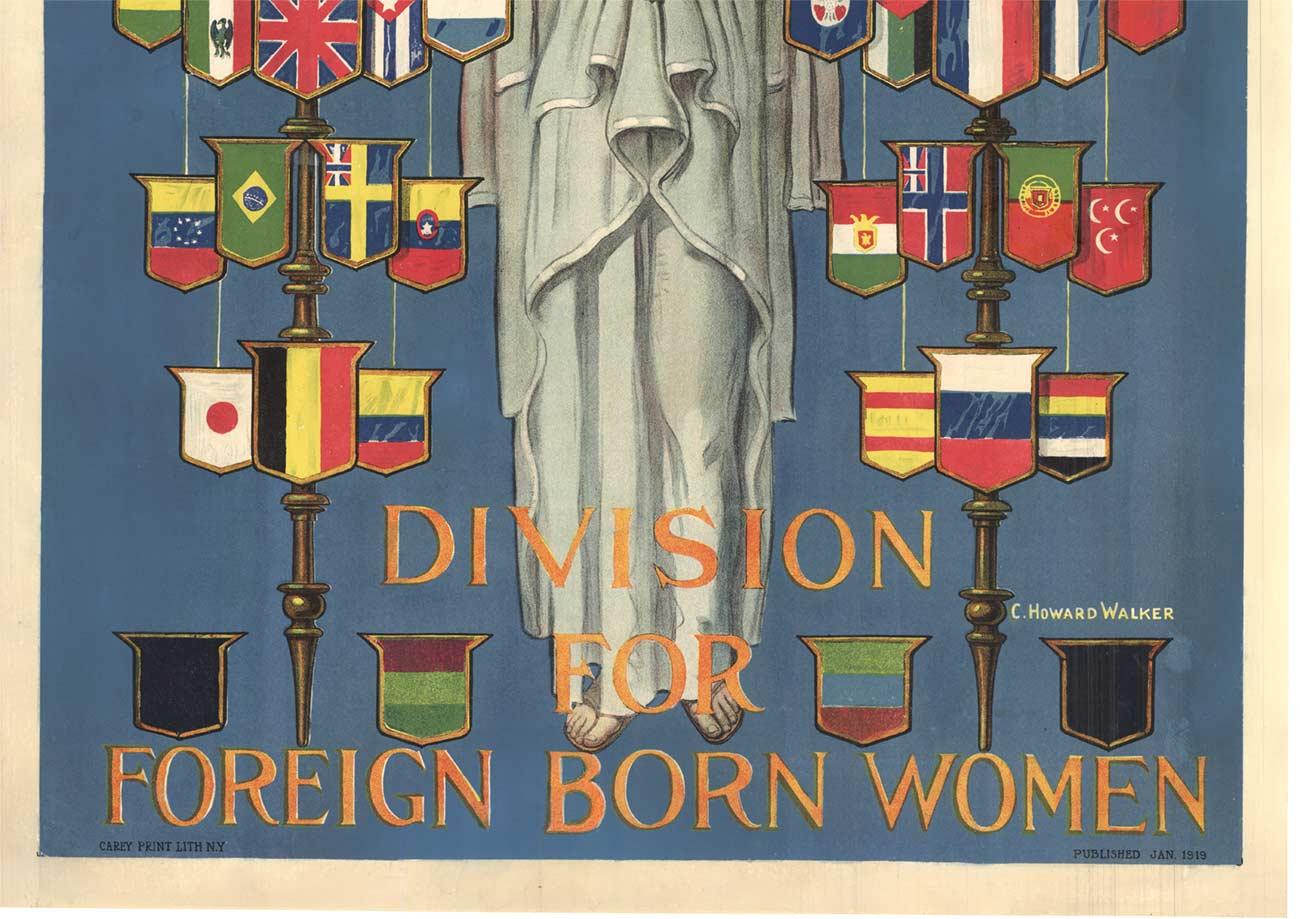 YWCA for United America, Division for Foreign Born Women original vintage poster - Print by C. Howard Walker