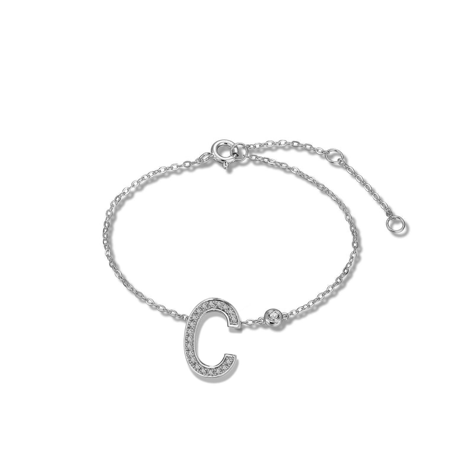 anklet with initial c