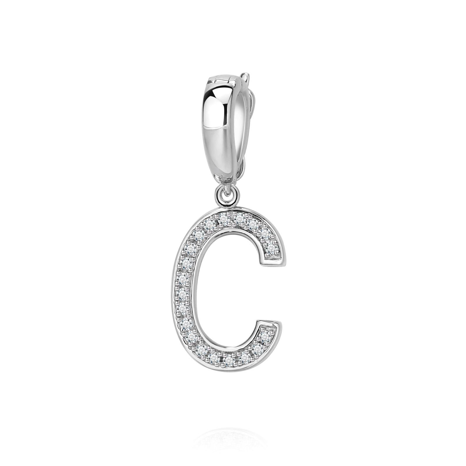 Modern C Initial Pendant or Charm For Sale
