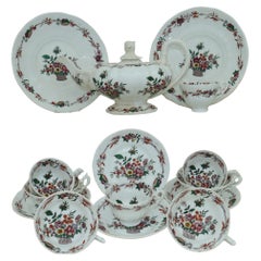 C J Mason porcelain hand coloured part tea set