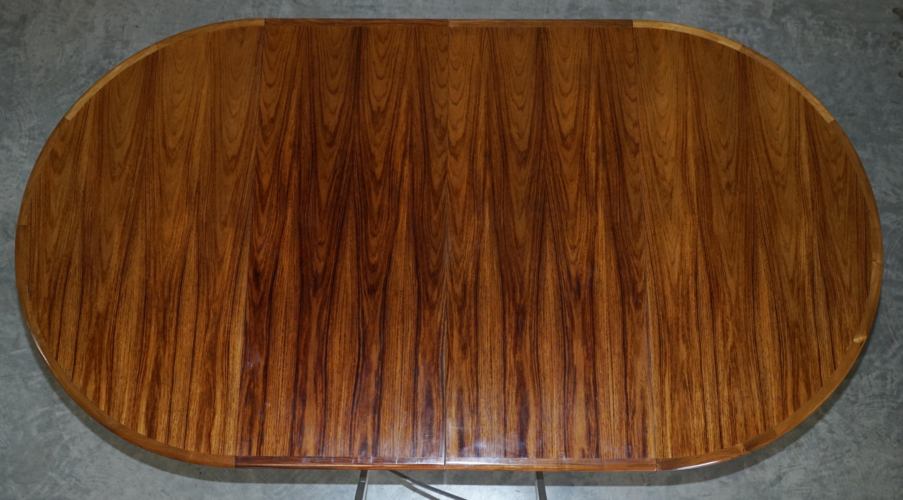 Table de salle à manger à rallonge danoise moderne mi-siècle en bois dur de C J Rosengaard, Taille 6-10 en vente 9