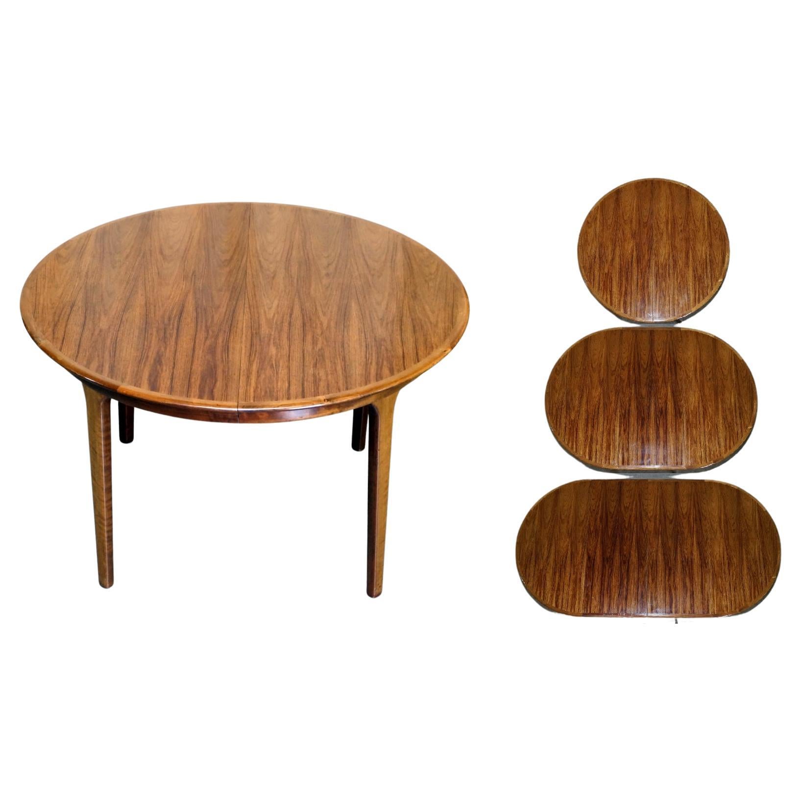 C J Rosengaard Danish Hardwood Mid Century Modern Extending Dining Table 6-10