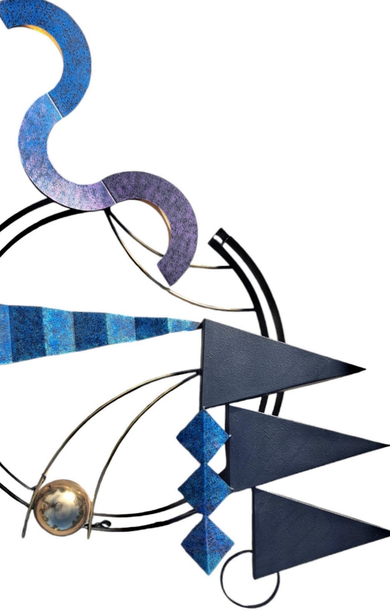 C. Jere 90s Mixed Media PostModern Memphis Geometric Abstract Wall Sculpture Art im Angebot 1