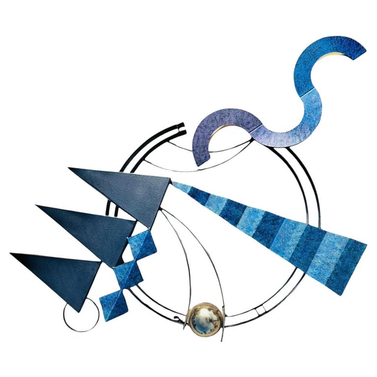 Jere 90s Mixed Media PostModern Memphis Geometric Abstract Wall