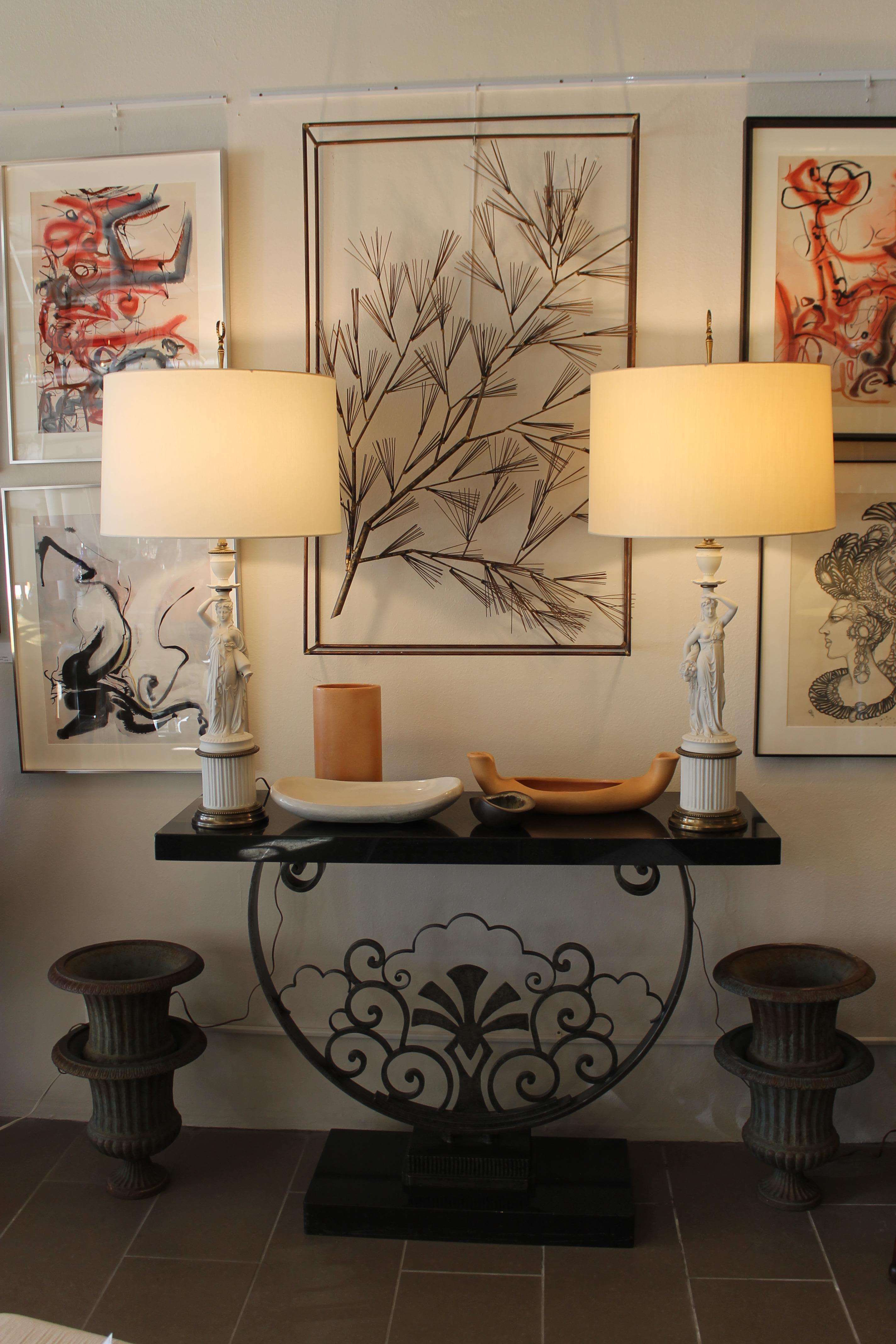 C. Jere Abstract Tree Wall Sculpture in Frame 4