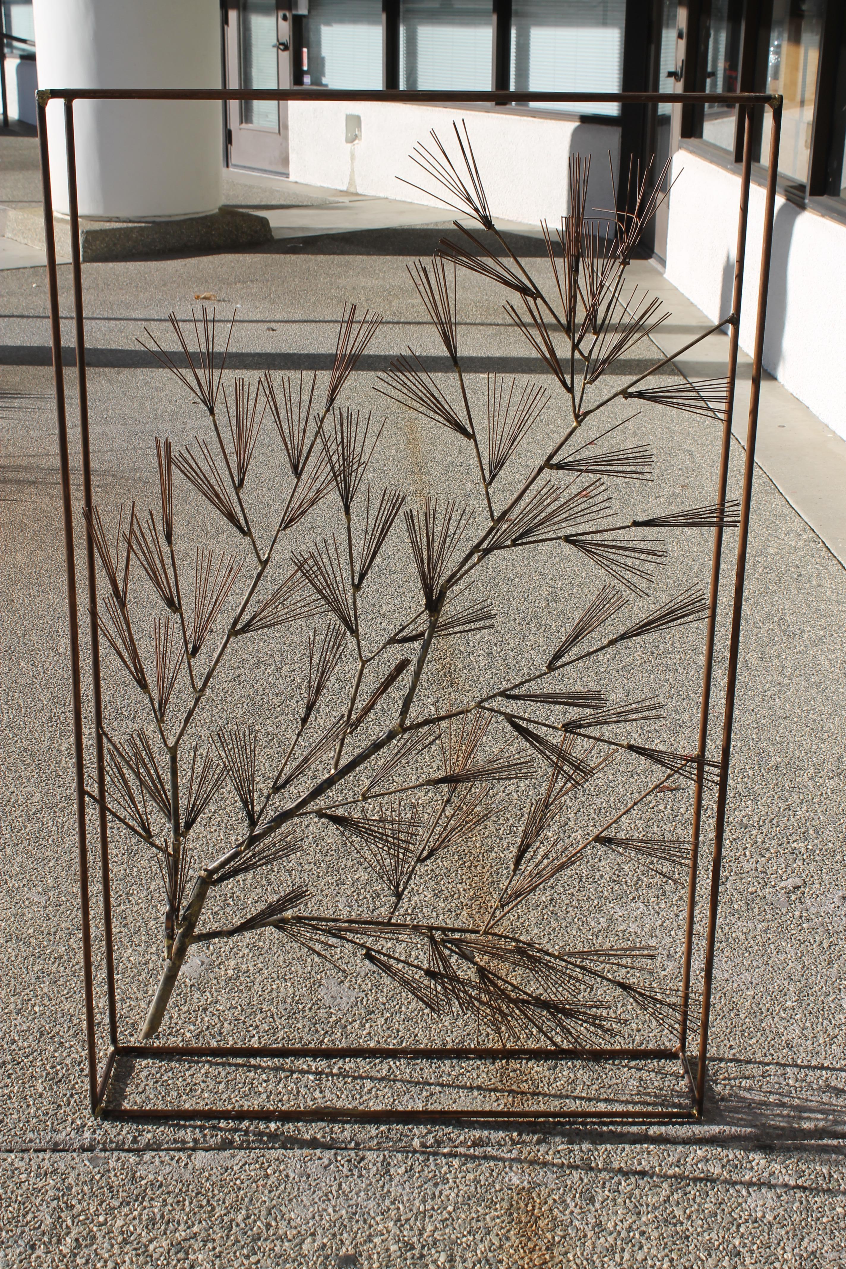 Mid-Century Modern C. Jere Abstract Tree Wall Sculpture in Frame