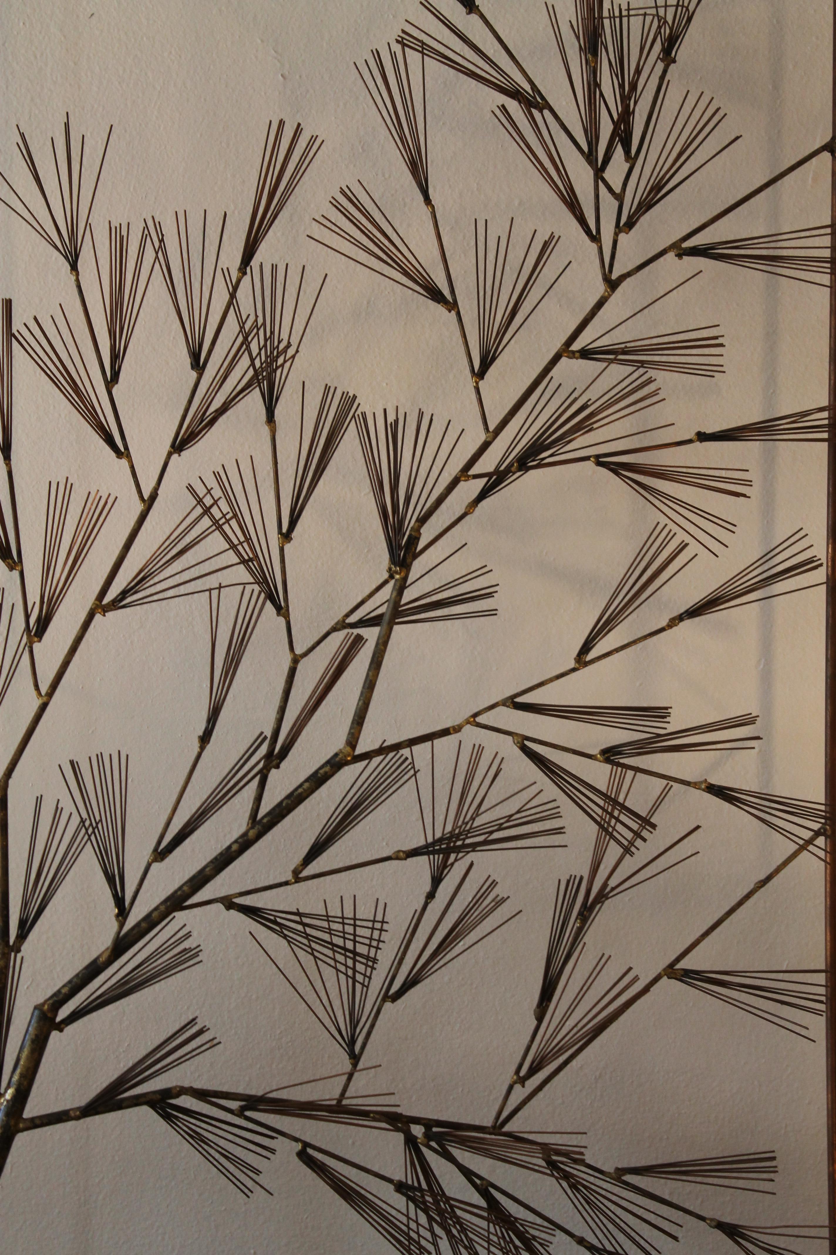 American C. Jere Abstract Tree Wall Sculpture in Frame