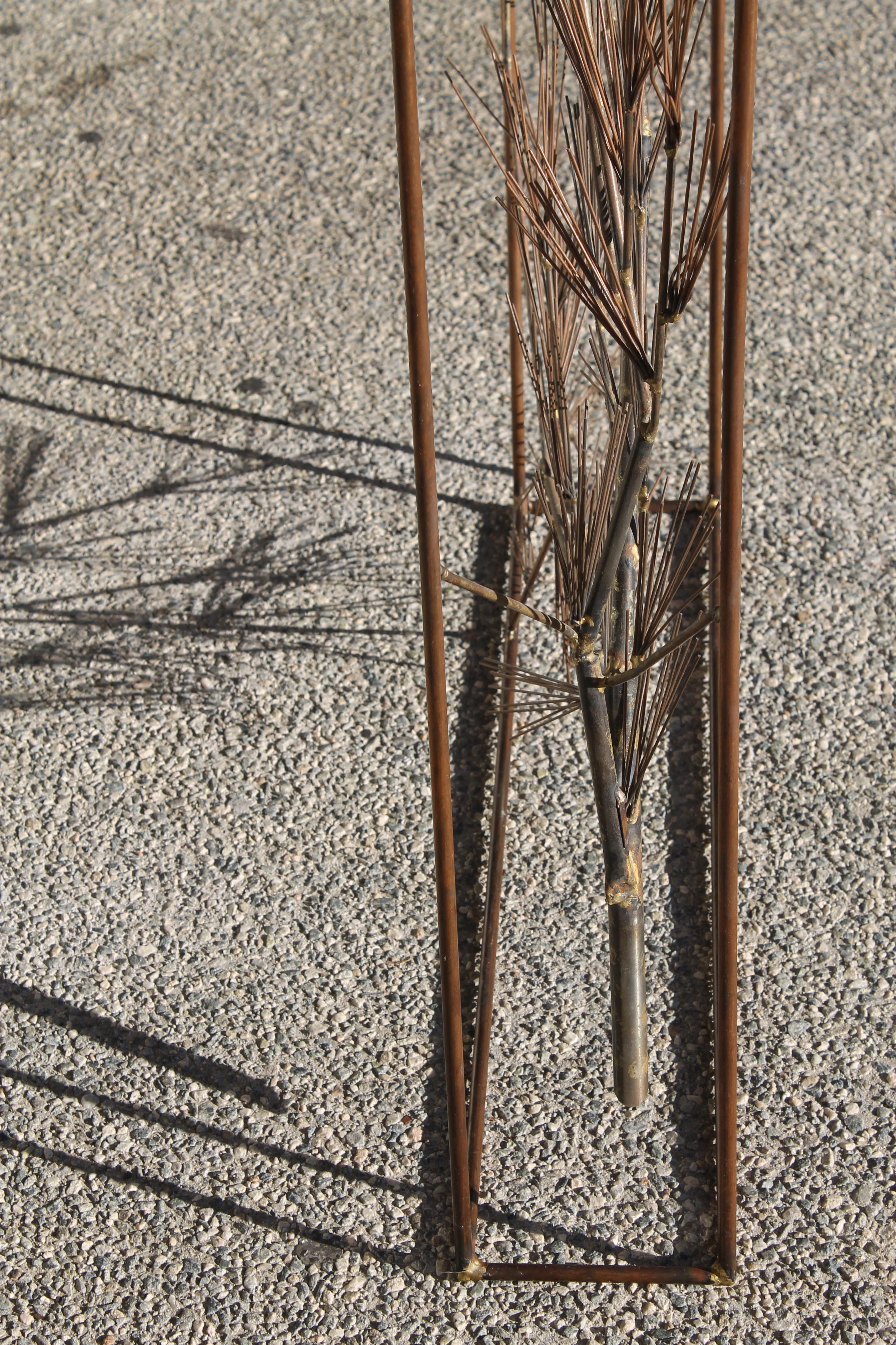 Steel C. Jere Abstract Tree Wall Sculpture in Frame