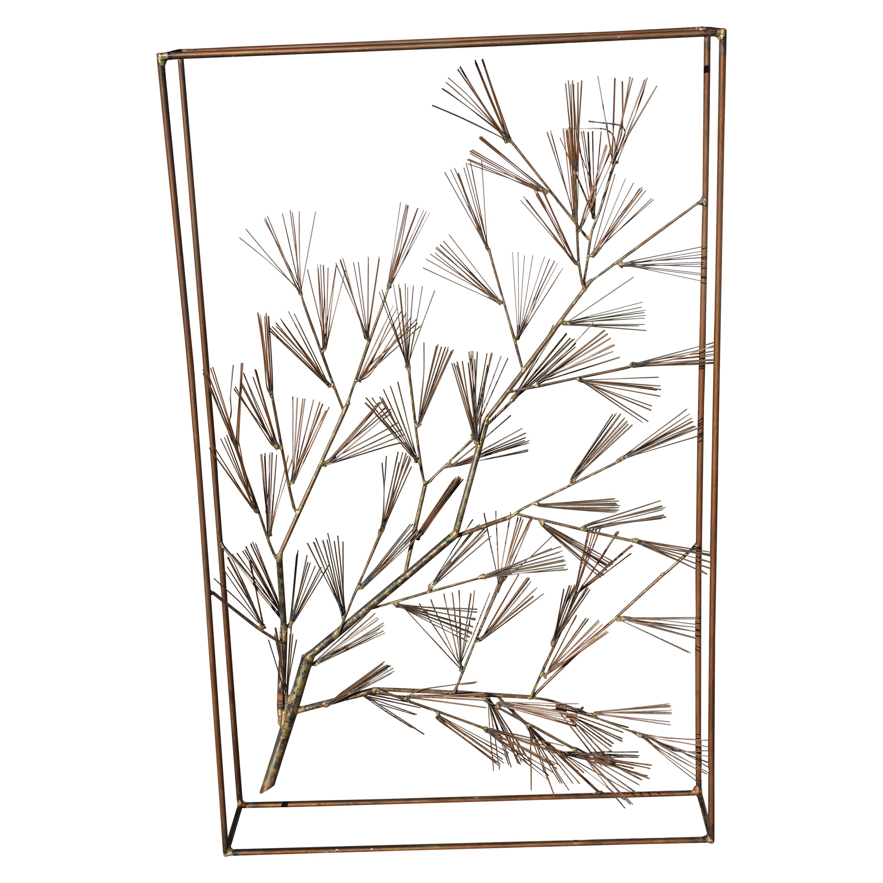 C. Jere Abstract Tree Wall Sculpture in Frame