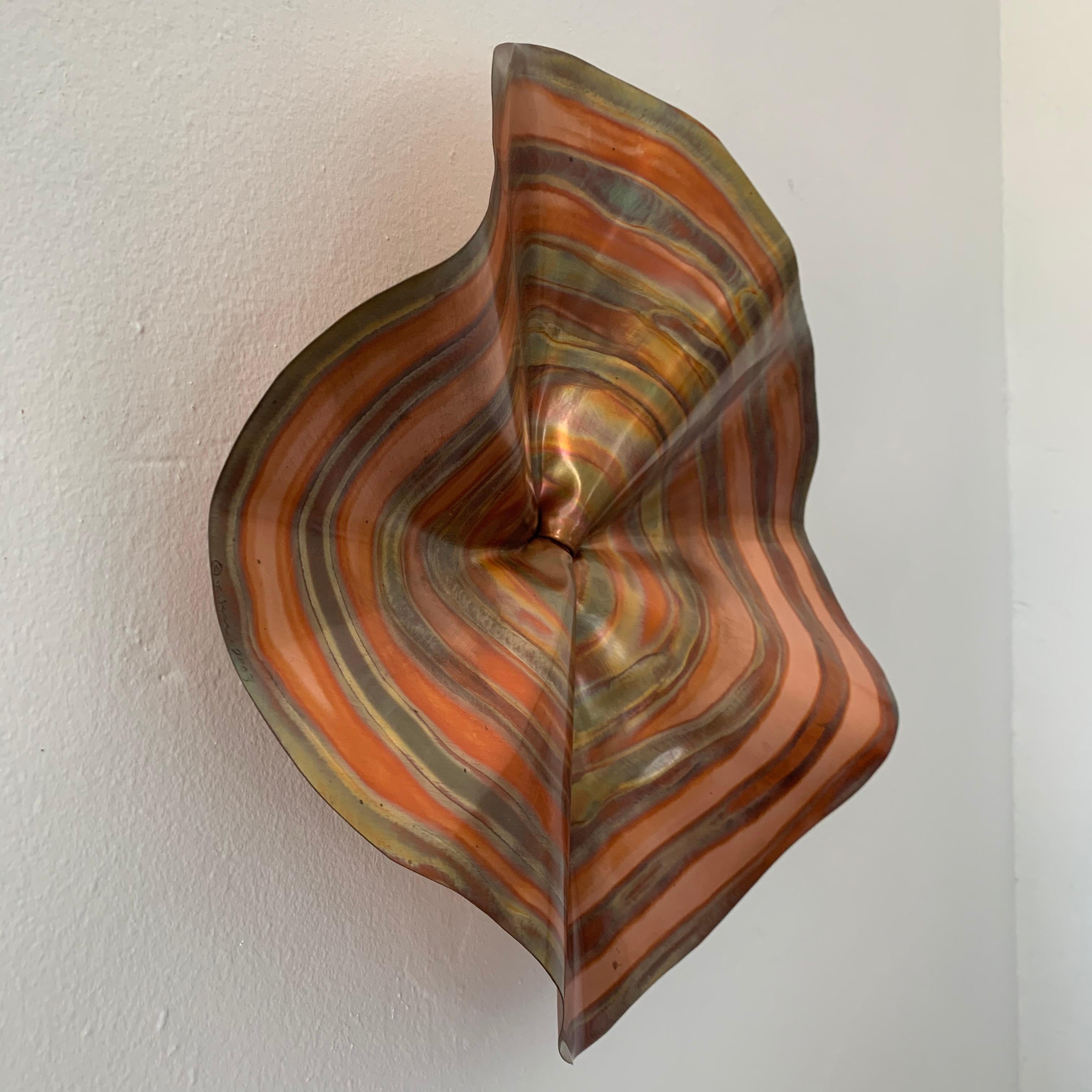 Mid-Century Modern C. Jere Acid and Torch Etched Copper Wall Sculpture, 2003, USA