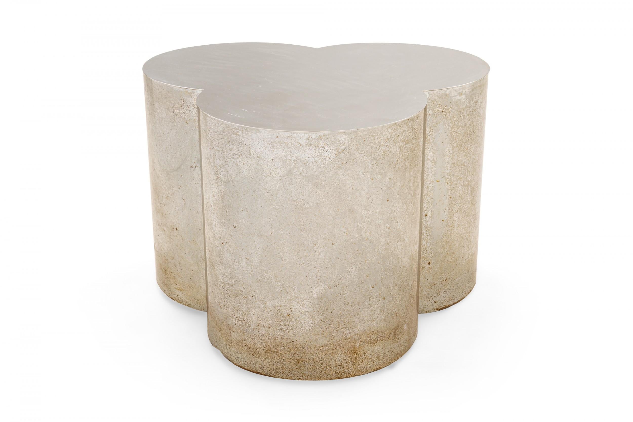 American Mid-Century sculptural clover form coffee table with a chrome finish. (C. JERE)
