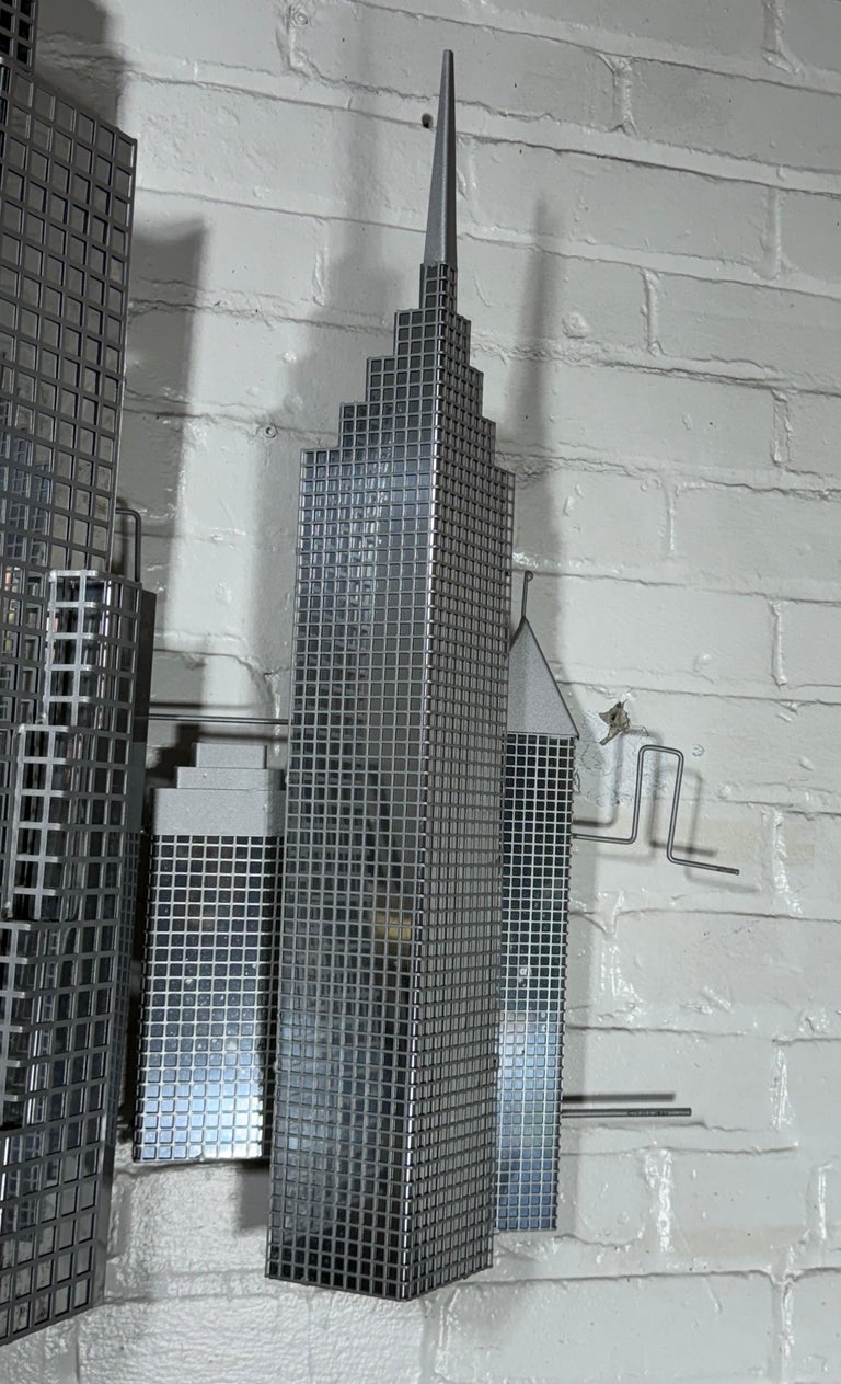 C. JERE / Artisan House 3D Grid Form Skyscraper Wall Sculpture
