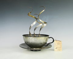 C. Jere Artisan House Java Jr. Tasse de café fumante avec étiquette en ficelle