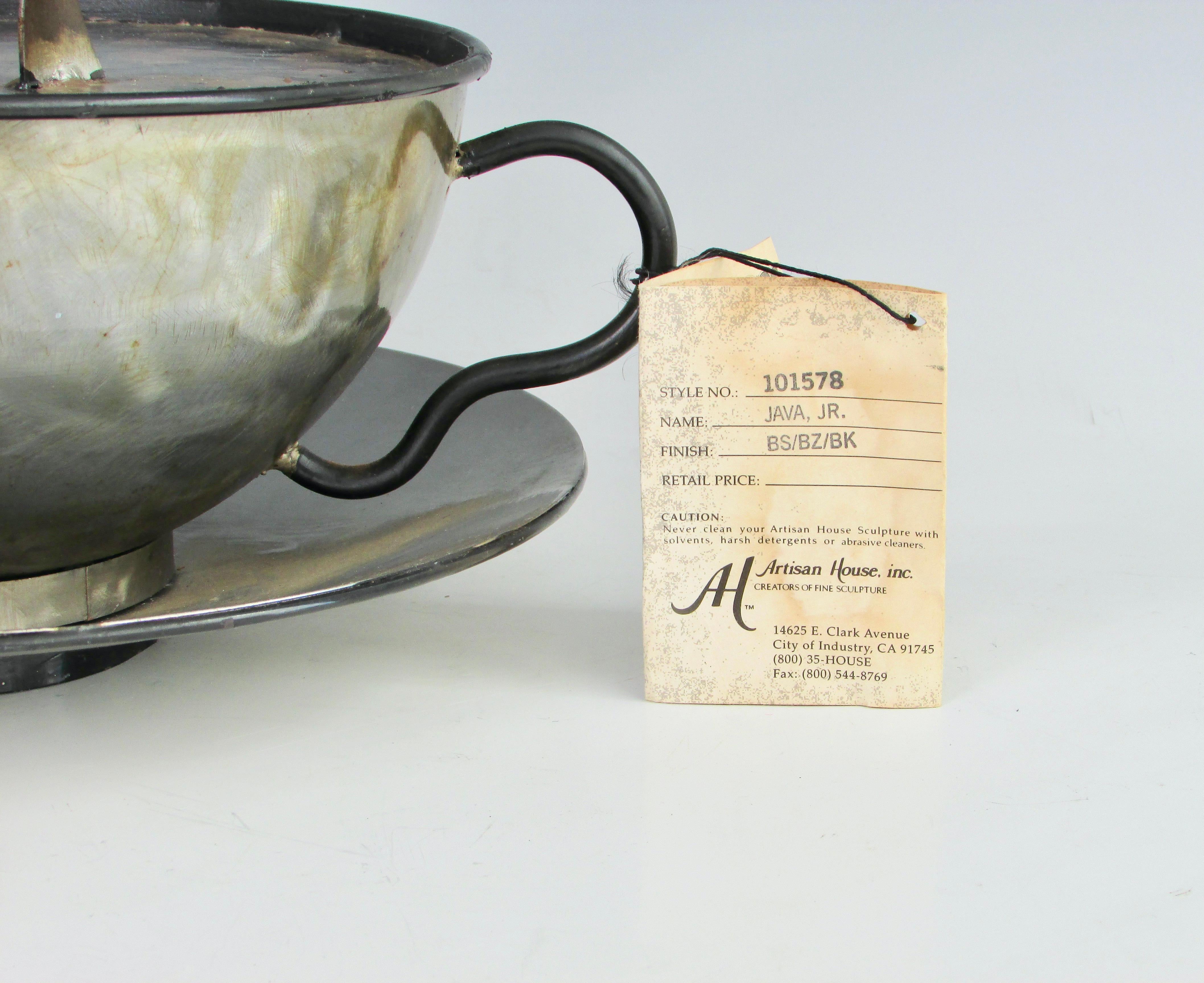 Mid-Century Modern C. Jere Artisan House Java Jr. Tasse de café fumante avec étiquette en ficelle en vente