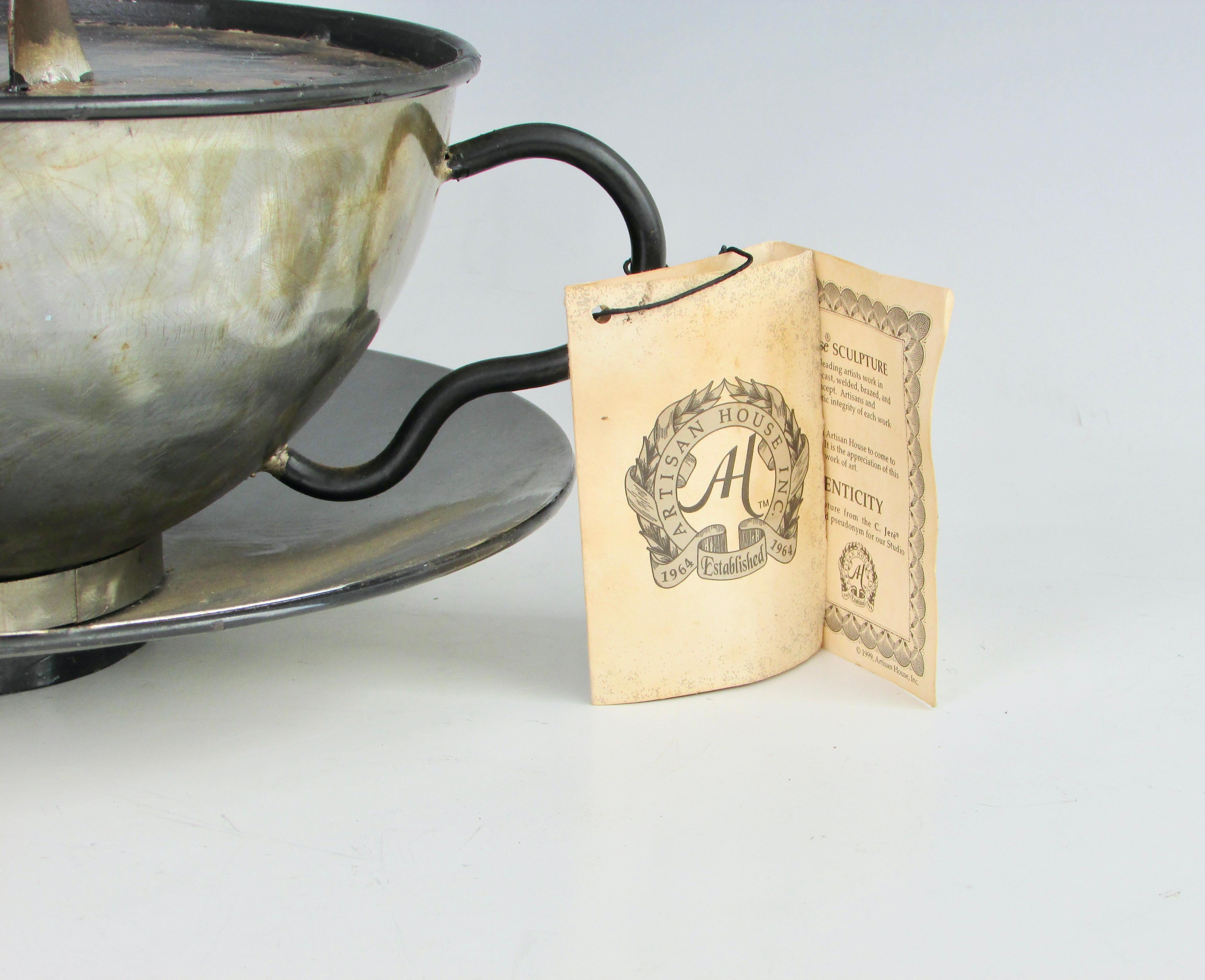 Américain C. Jere Artisan House Java Jr. Tasse de café fumante avec étiquette en ficelle en vente