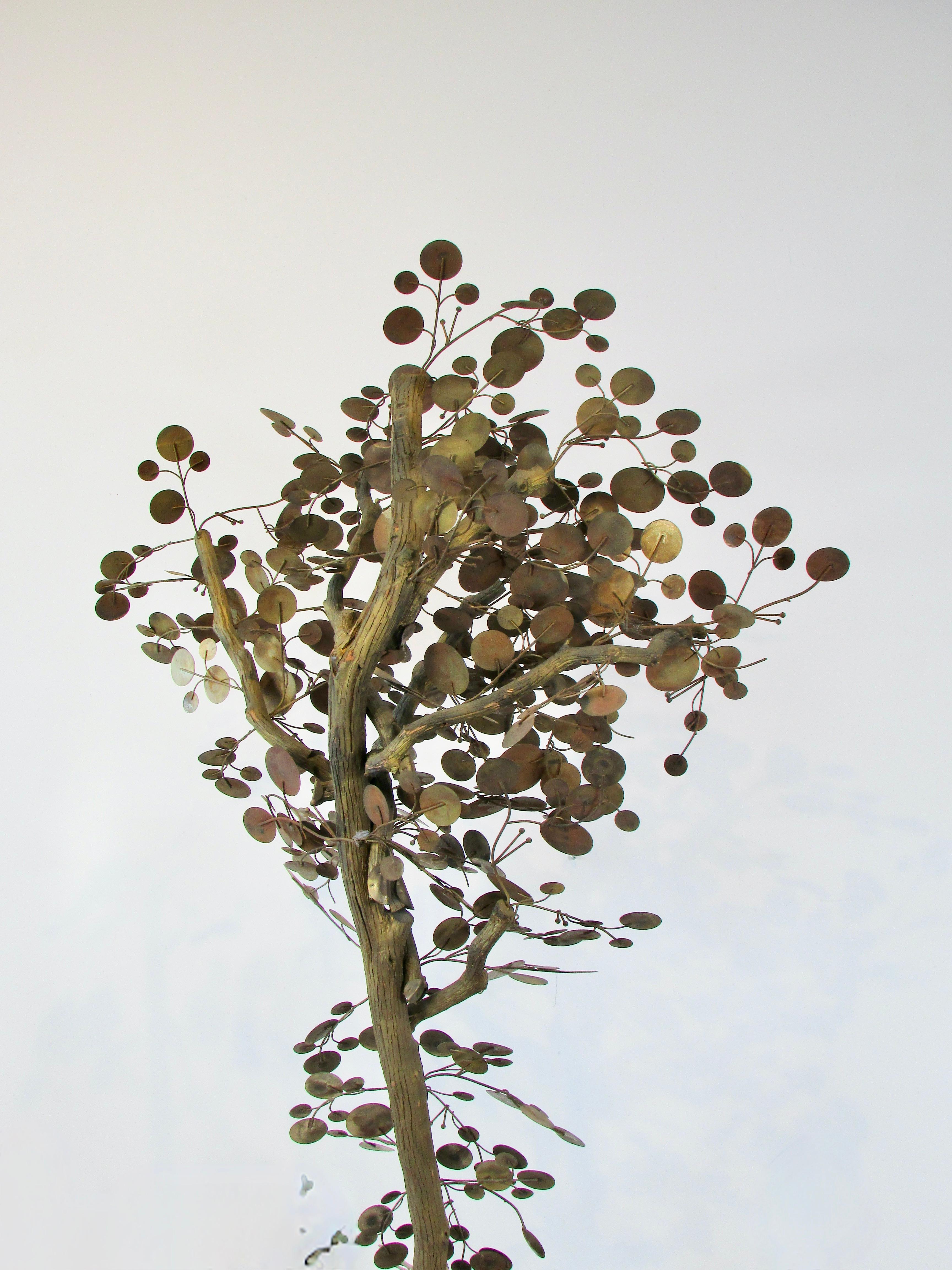 Welded C. Jere Artisan House large raindrops tree sculpture For Sale