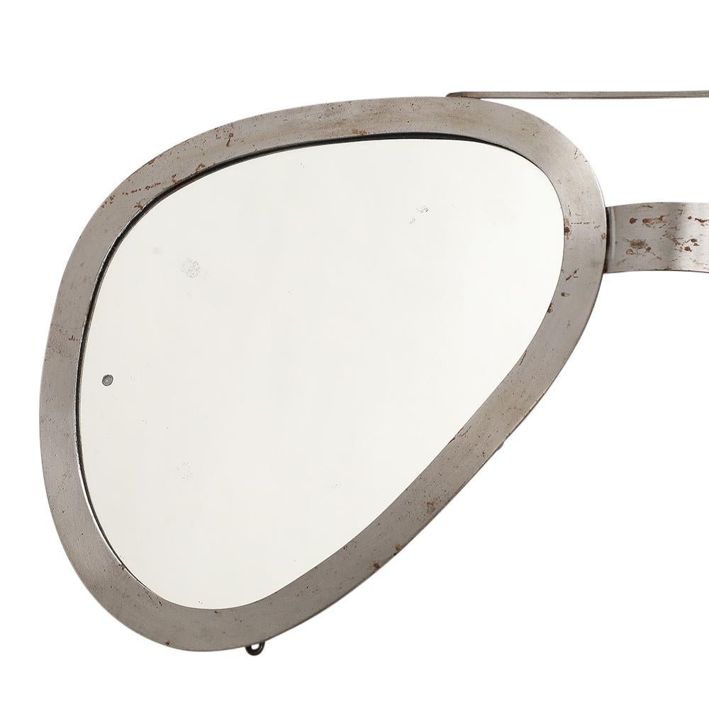 C. Jere Aviator-Sonnenbrille Spiegel, gebürstetes Silber, signiert  im Angebot 5