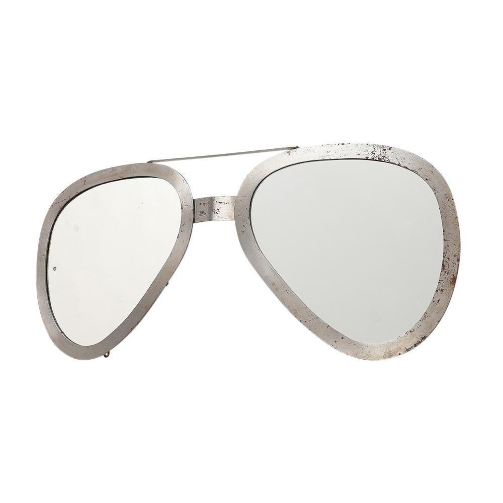 C. Jere Aviator-Sonnenbrille Spiegel, gebürstetes Silber, signiert  (Moderne der Mitte des Jahrhunderts) im Angebot