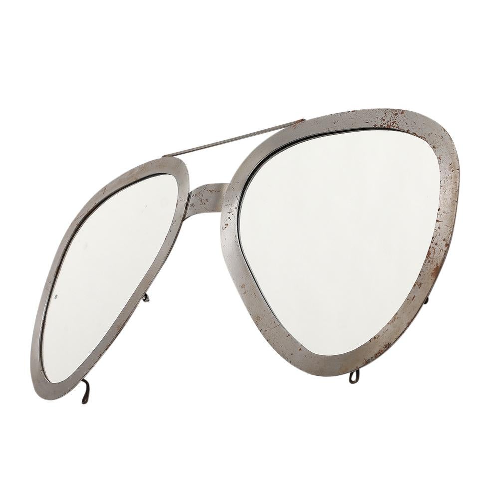 C. Jere Aviator-Sonnenbrille Spiegel, gebürstetes Silber, signiert  (amerikanisch) im Angebot